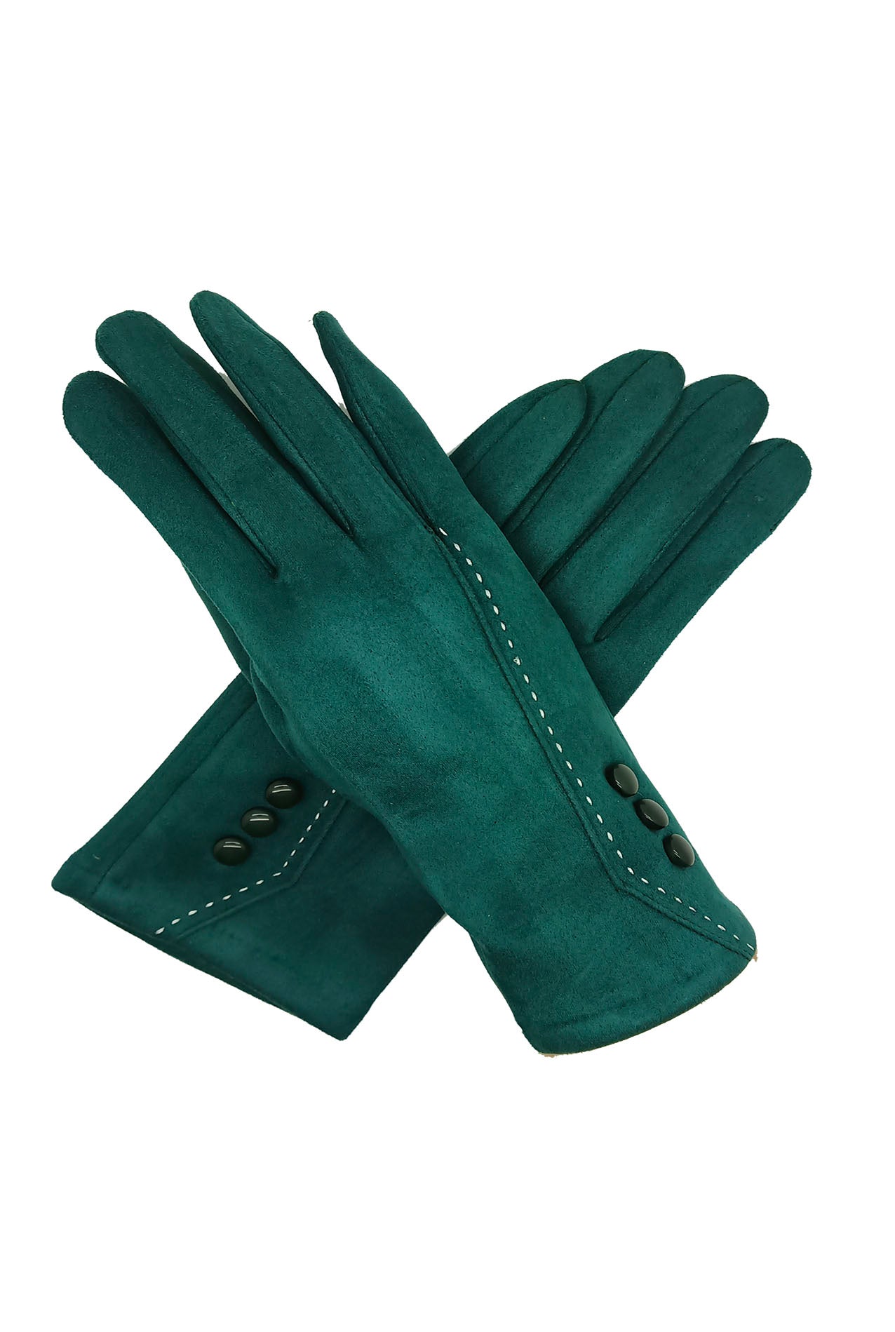 GV1978-112 Velvet Fashion Gloves with Stich Detail and Buttons