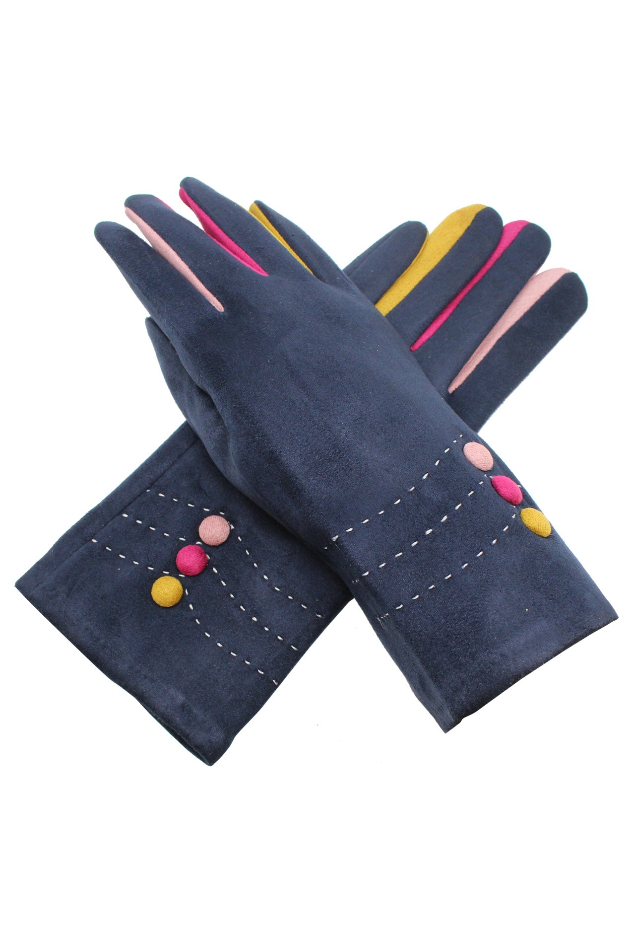 GV2075-279 Cosy Cotton Mix Gloves With Button Details