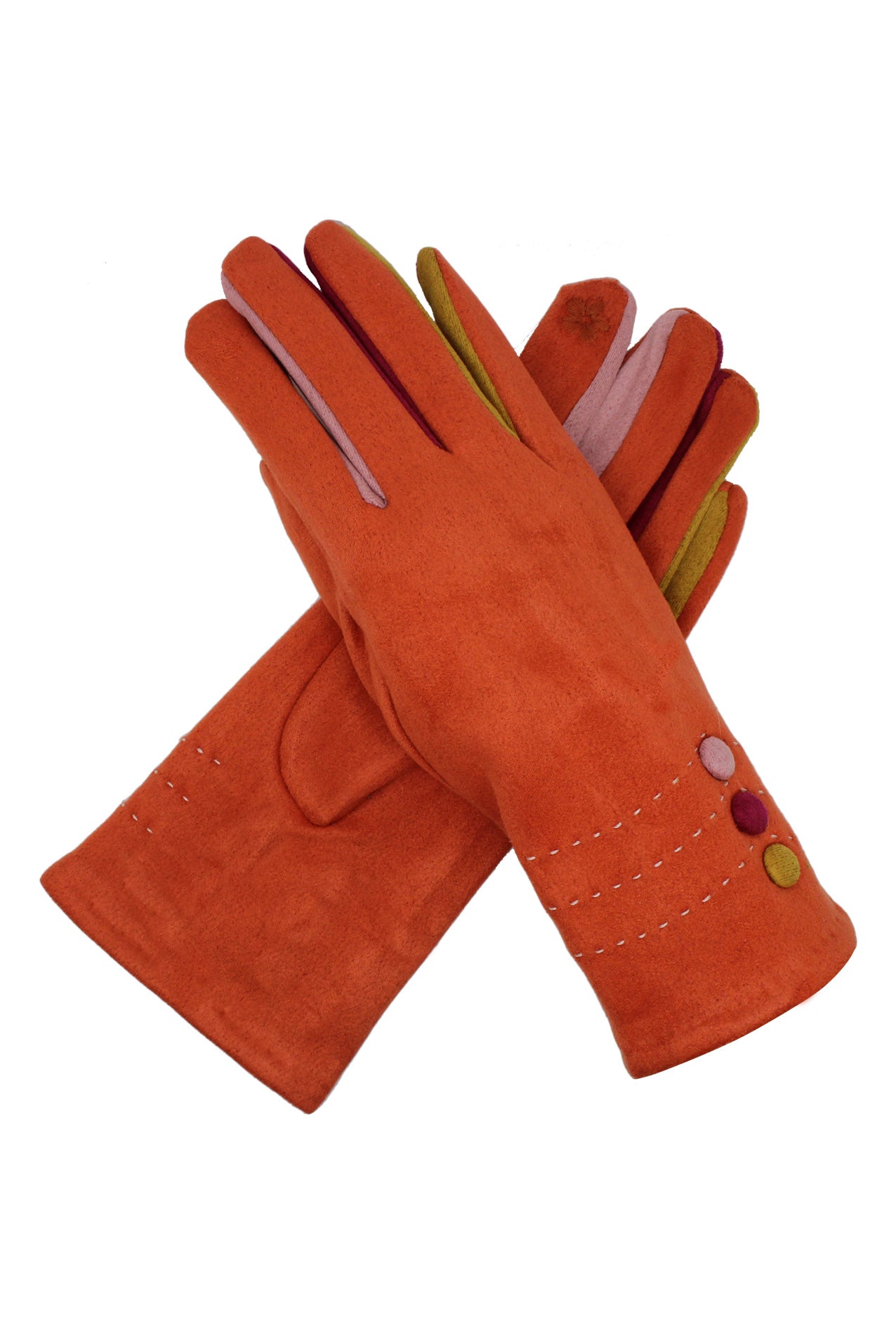 GV2075-279 Cosy Cotton Mix Gloves With Button Details