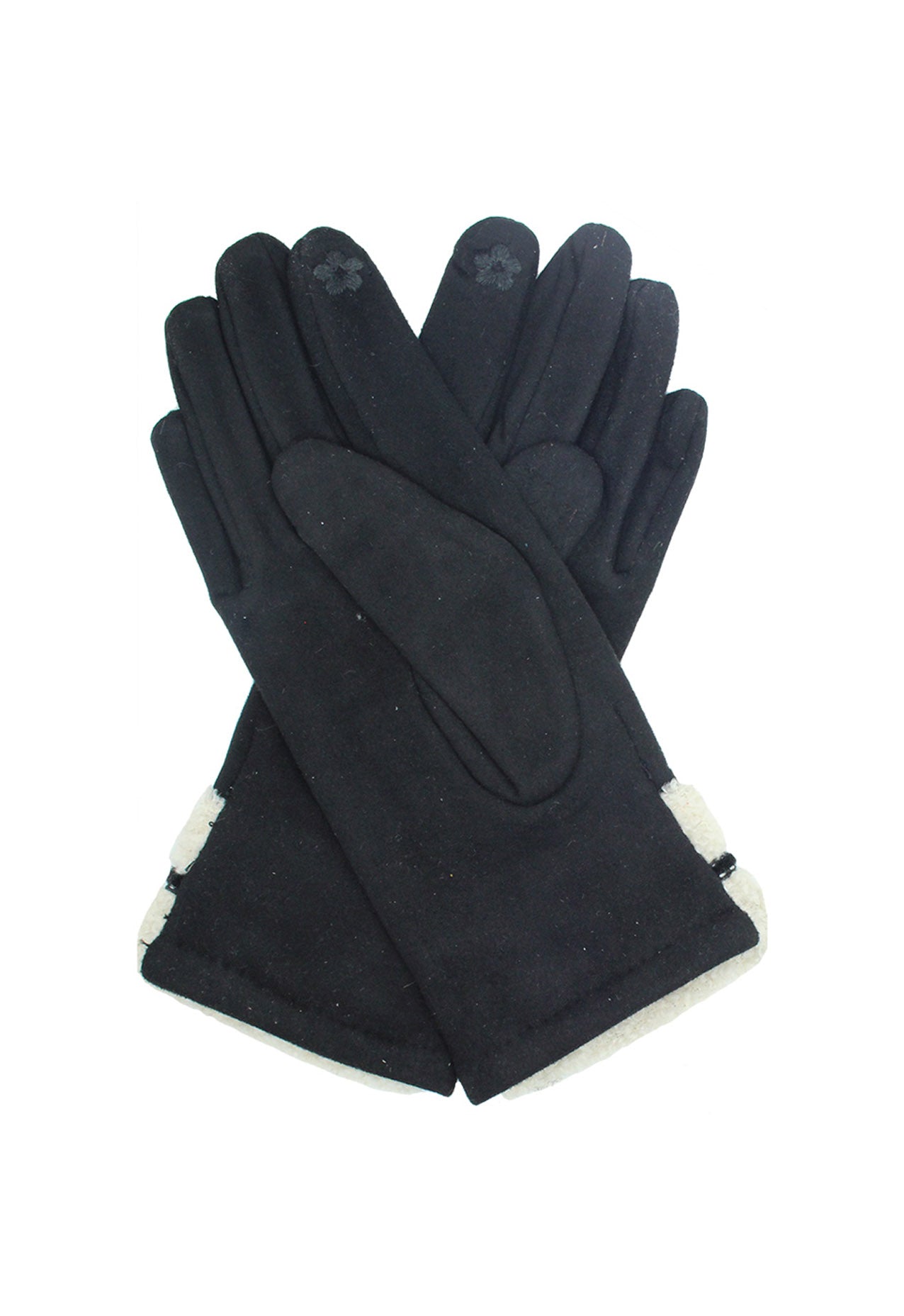 GV2076-230 Fleece Lined Cosy Gloves With Pom Pom Accent