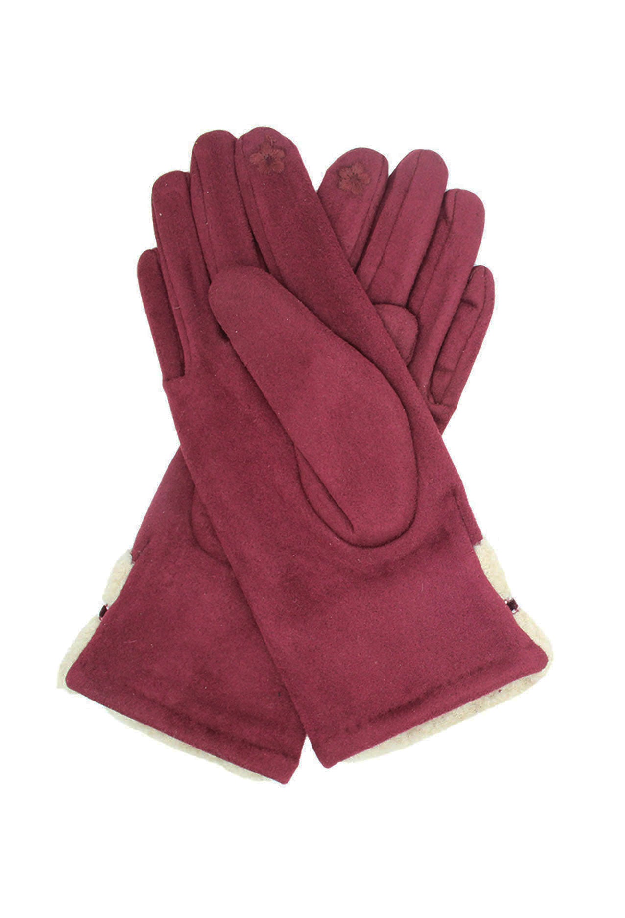 GV2076-230 Fleece Lined Cosy Gloves With Pom Pom Accent