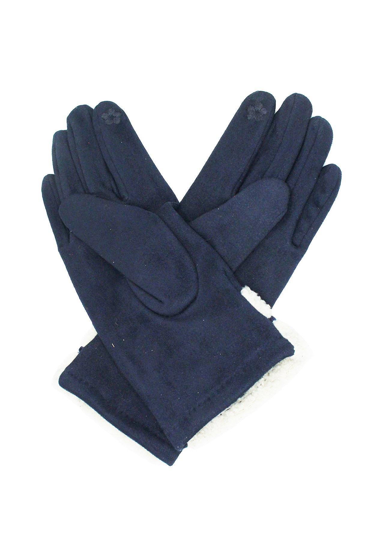 GV2076-230 Fleece Lined Cosy Gloves With Pom Pom Accent