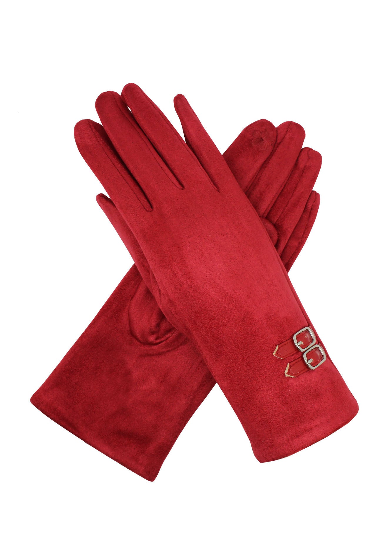 GV2078-232 Cotton Mix Cosy Gloves with Buckle Accent