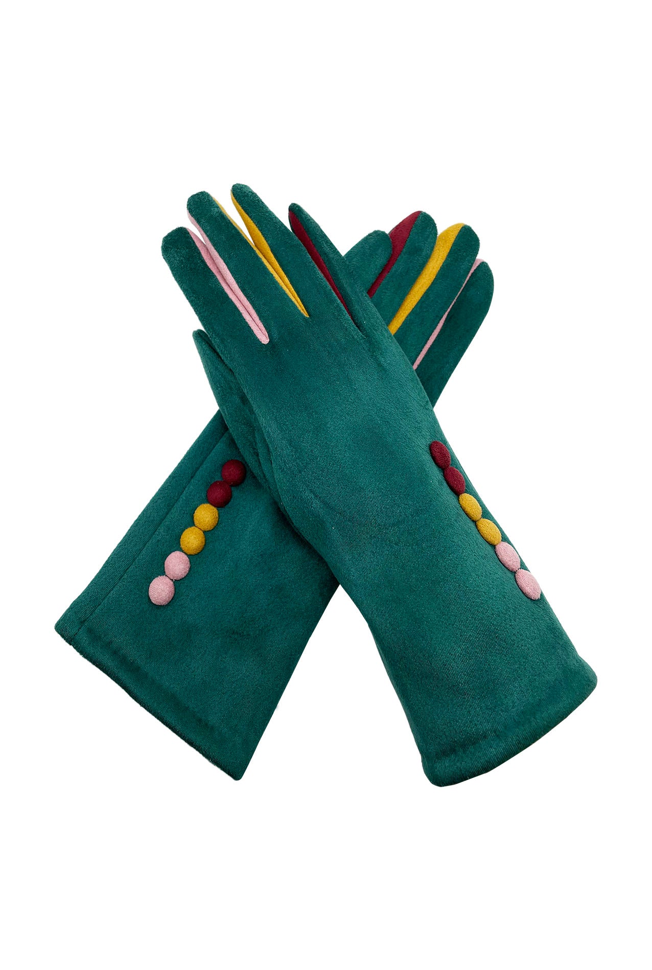 GV2175-391 Vibrant Cosy Gloves With Button Detailing