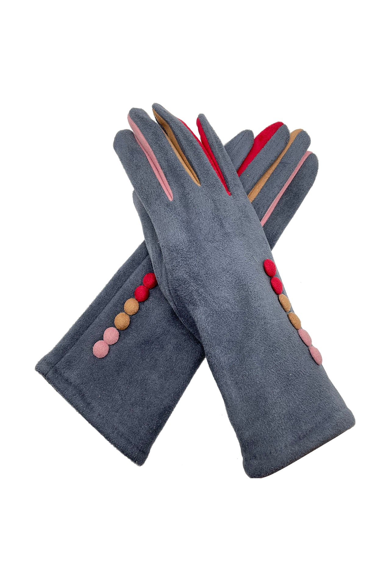 GV2175-391 Vibrant Cosy Gloves With Button Detailing