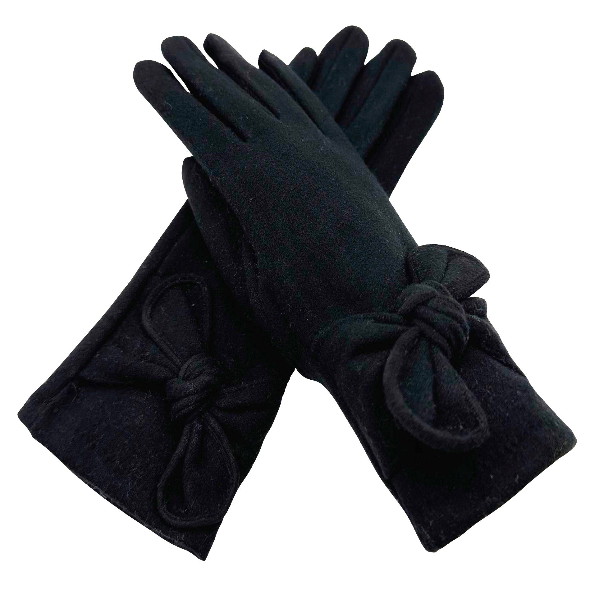 GV23103-887 Plain Colour Gloves With Bow