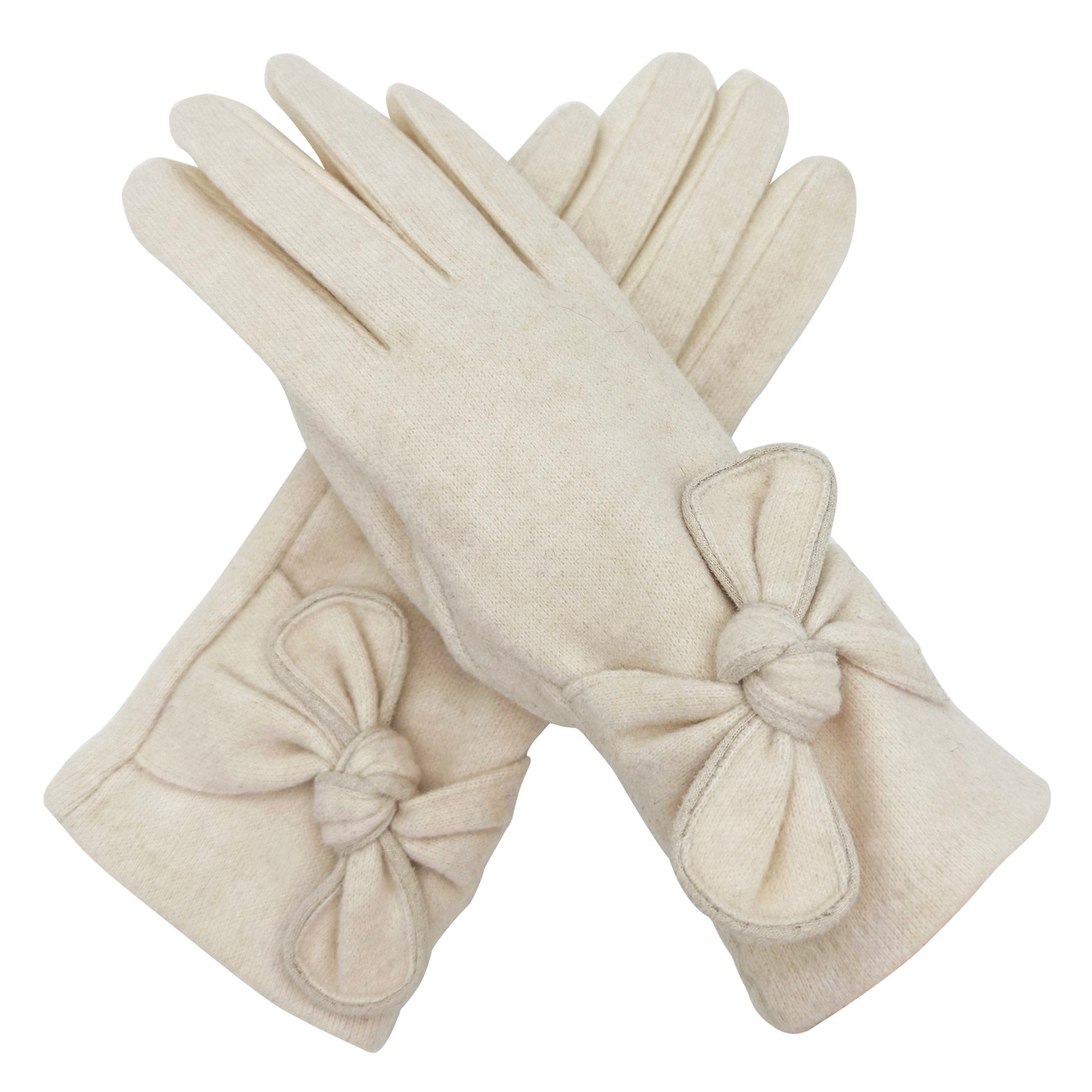 GV23103-887 Plain Colour Gloves With Bow