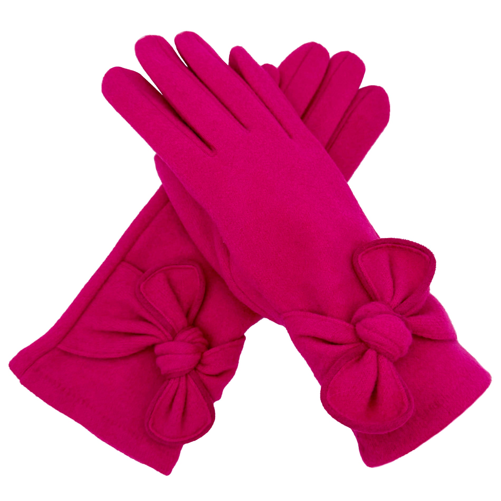 GV23103-887 Plain Colour Gloves With Bow