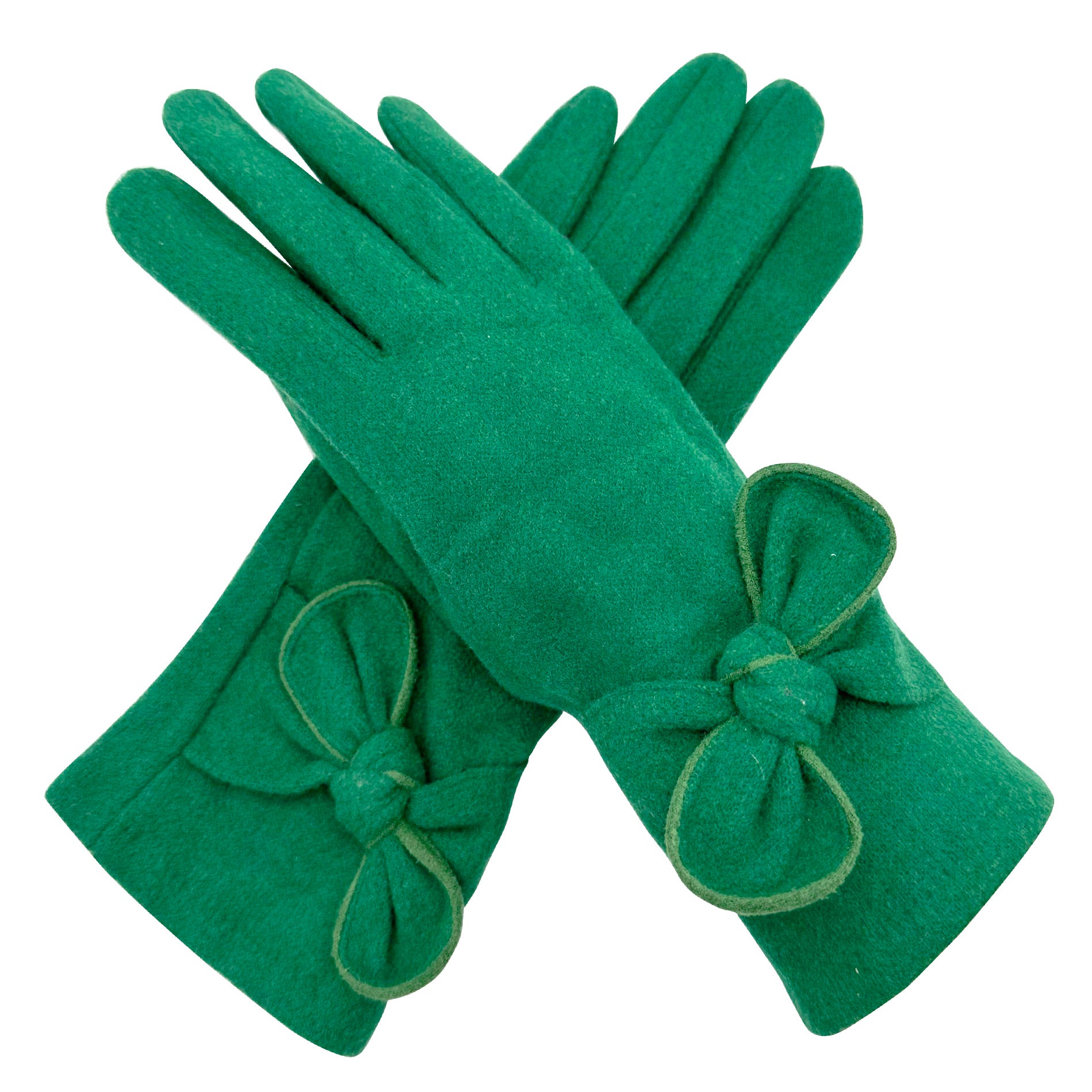 GV23103-887 Plain Colour Gloves With Bow