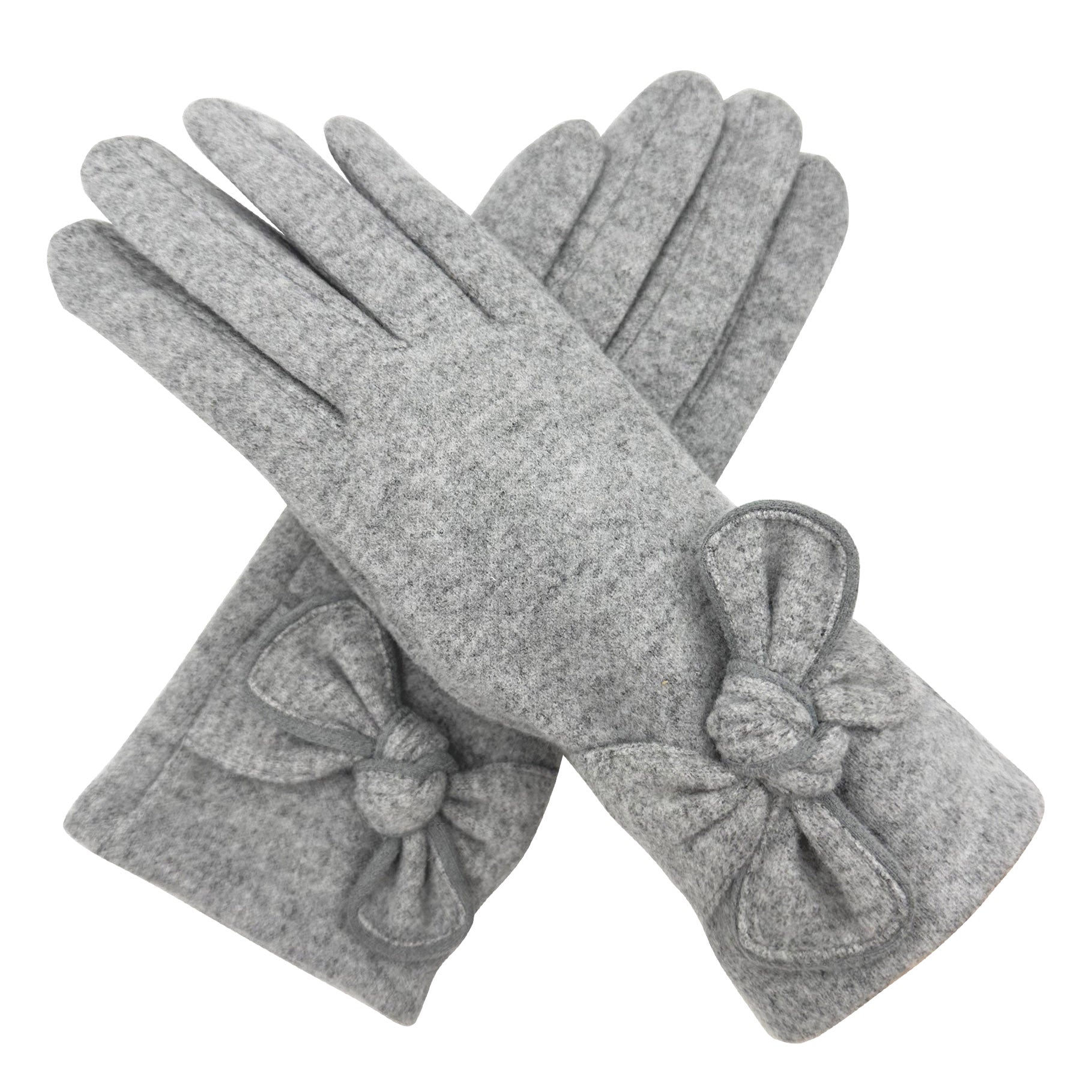 GV23103-887 Plain Colour Gloves With Bow