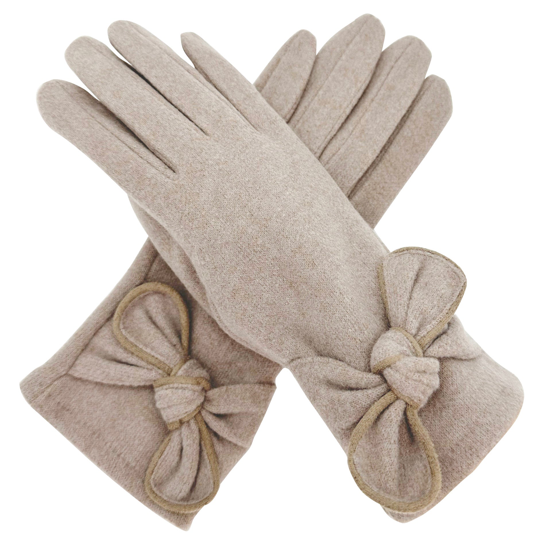 GV23103-887 Plain Colour Gloves With Bow