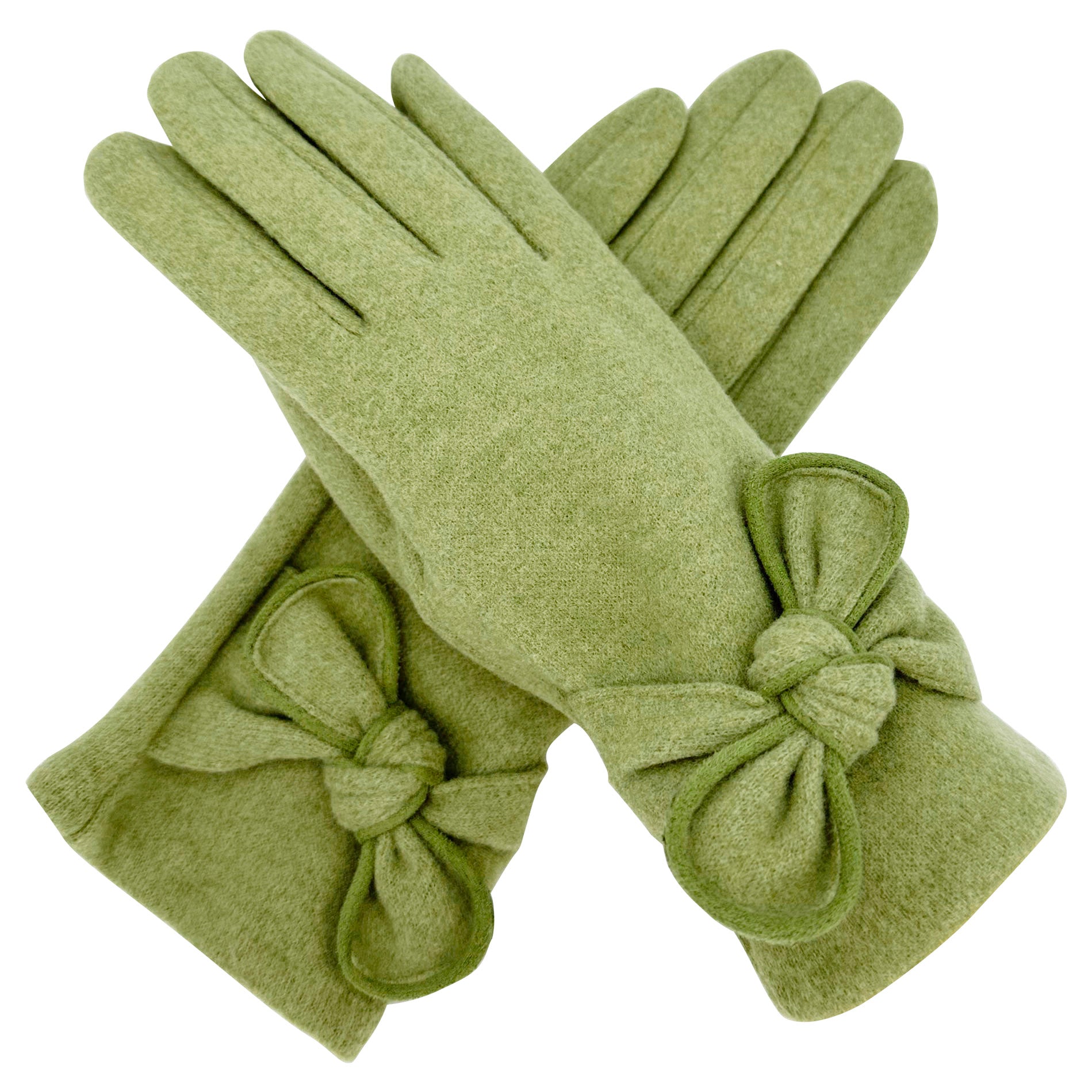 GV23103-887 Plain Colour Gloves With Bow