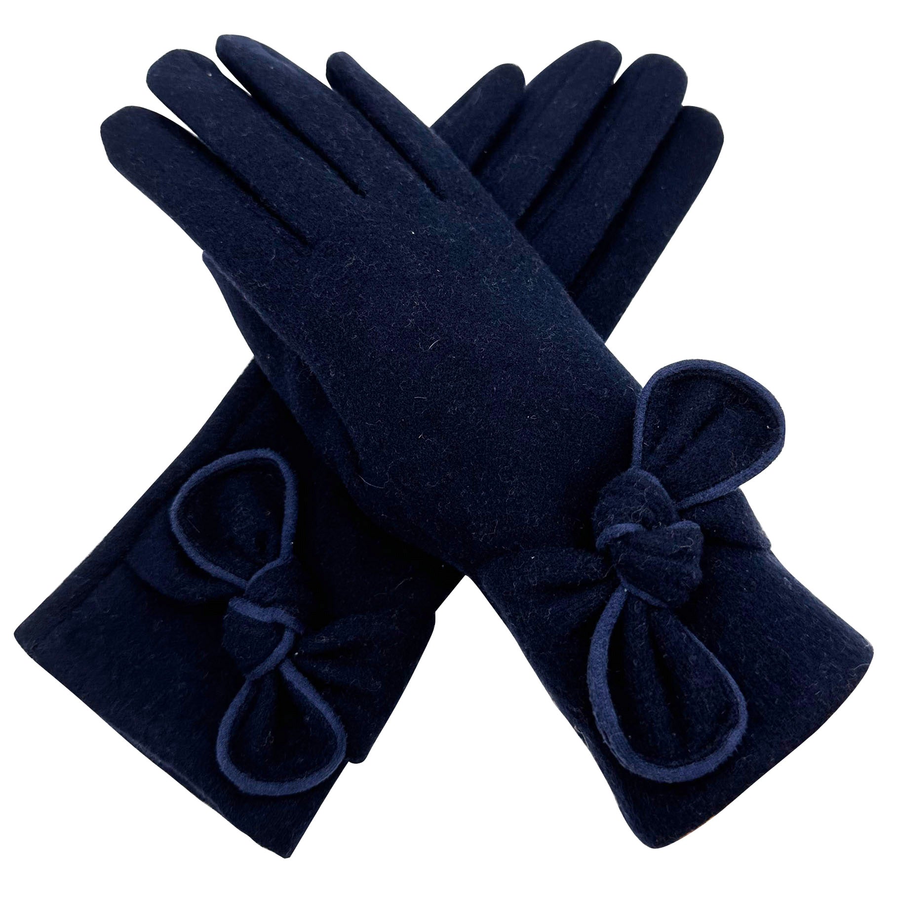 GV23103-887 Plain Colour Gloves With Bow