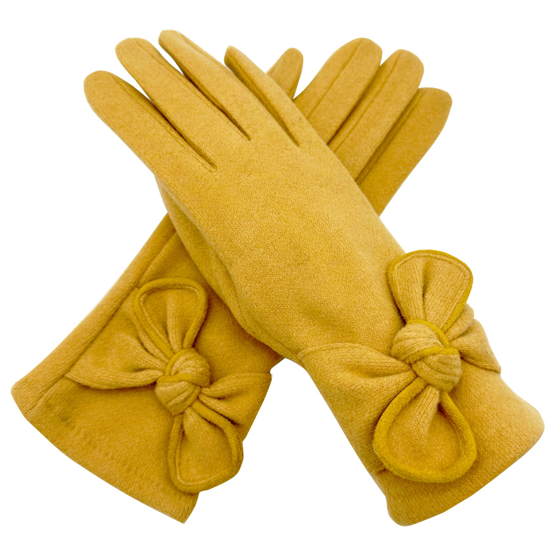 GV23103-887 Plain Colour Gloves With Bow