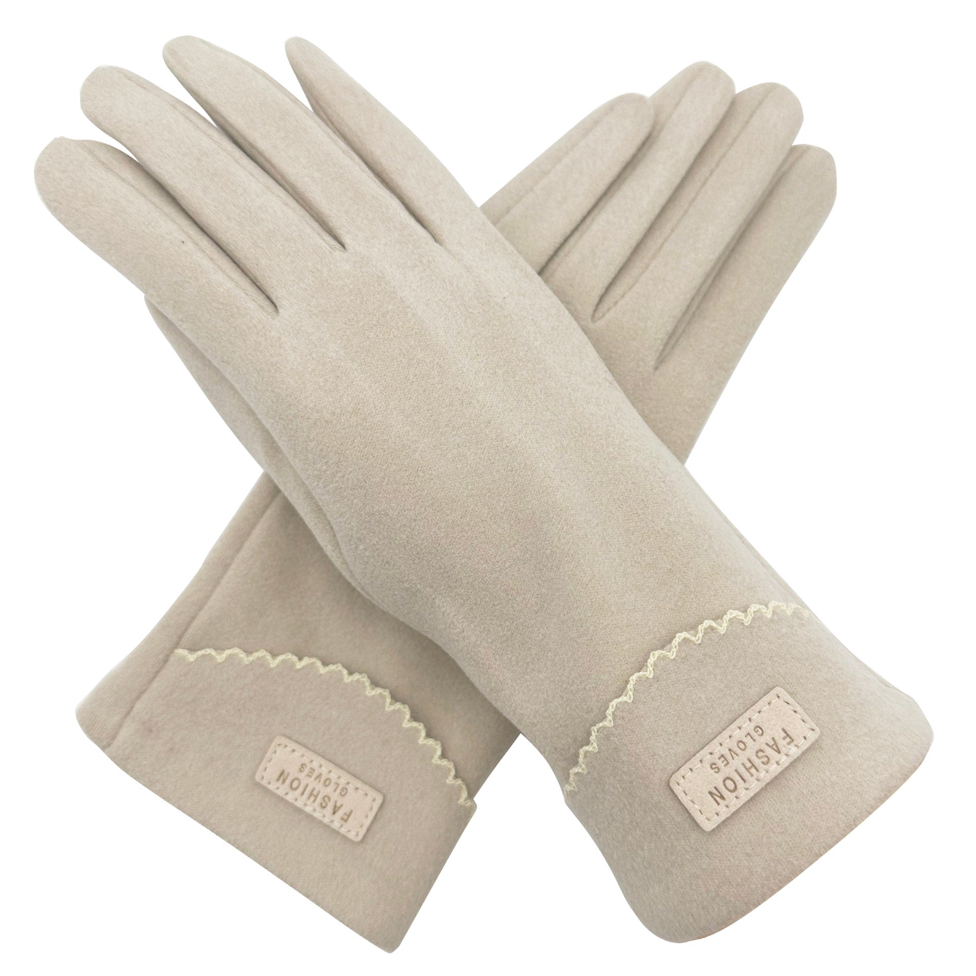 GV2378-888 Plain Coloured Fashion Gloves with a Single Stripe & Fleece Lining