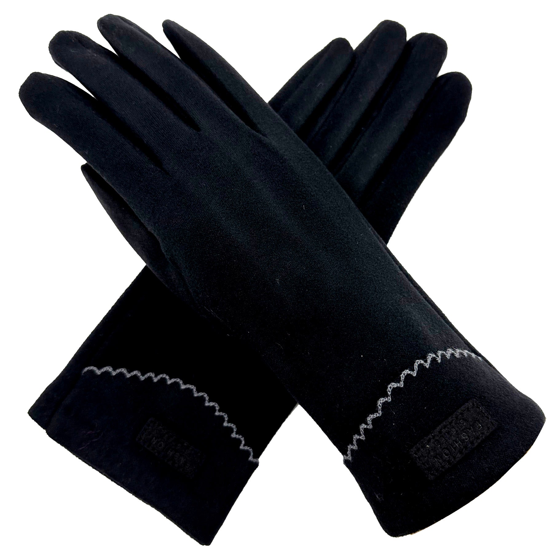 GV2378-888 Plain Coloured Fashion Gloves with a Single Stripe & Fleece Lining