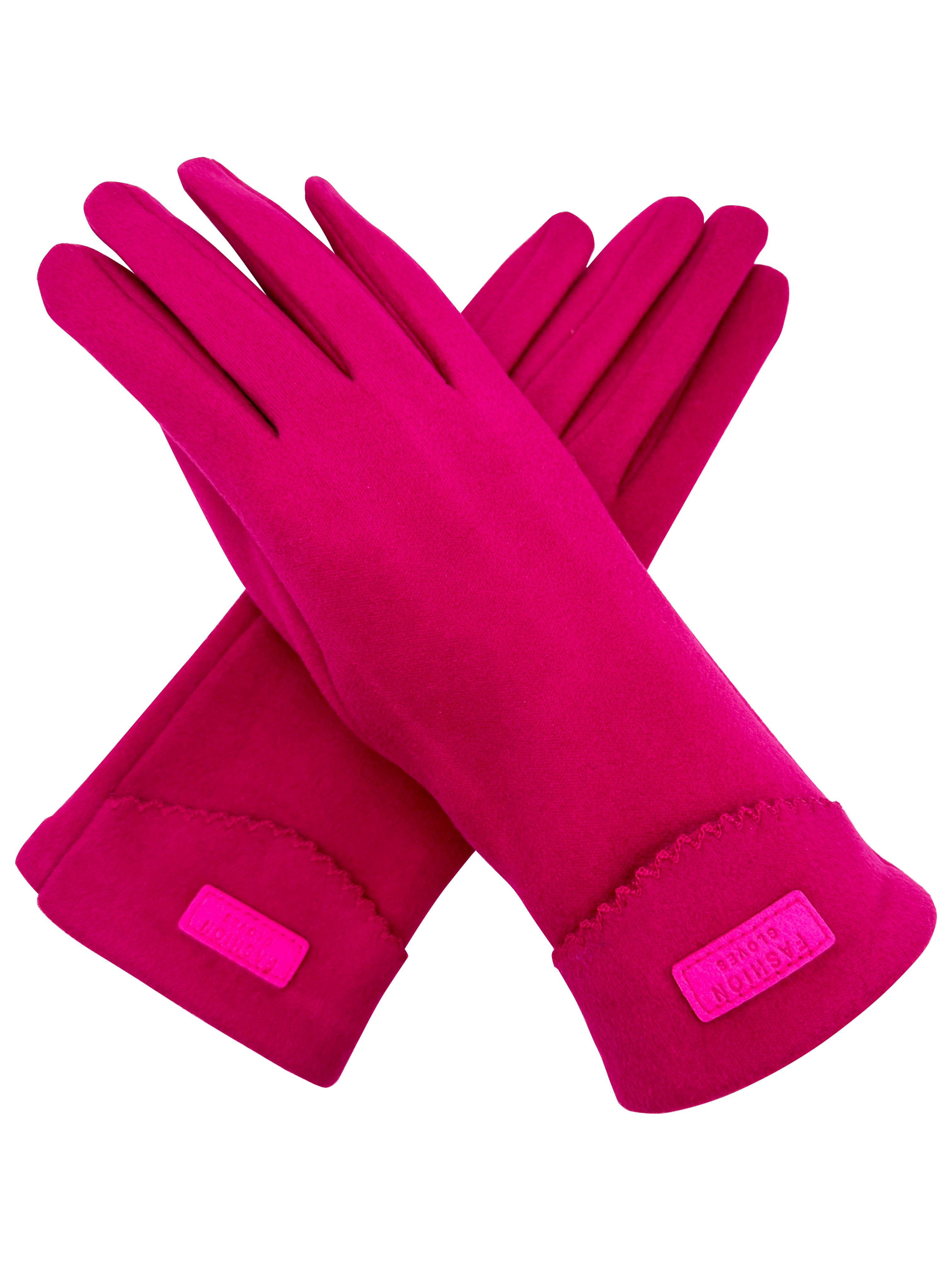 GV2378-888 Plain Coloured Fashion Gloves with a Single Stripe & Fleece Lining