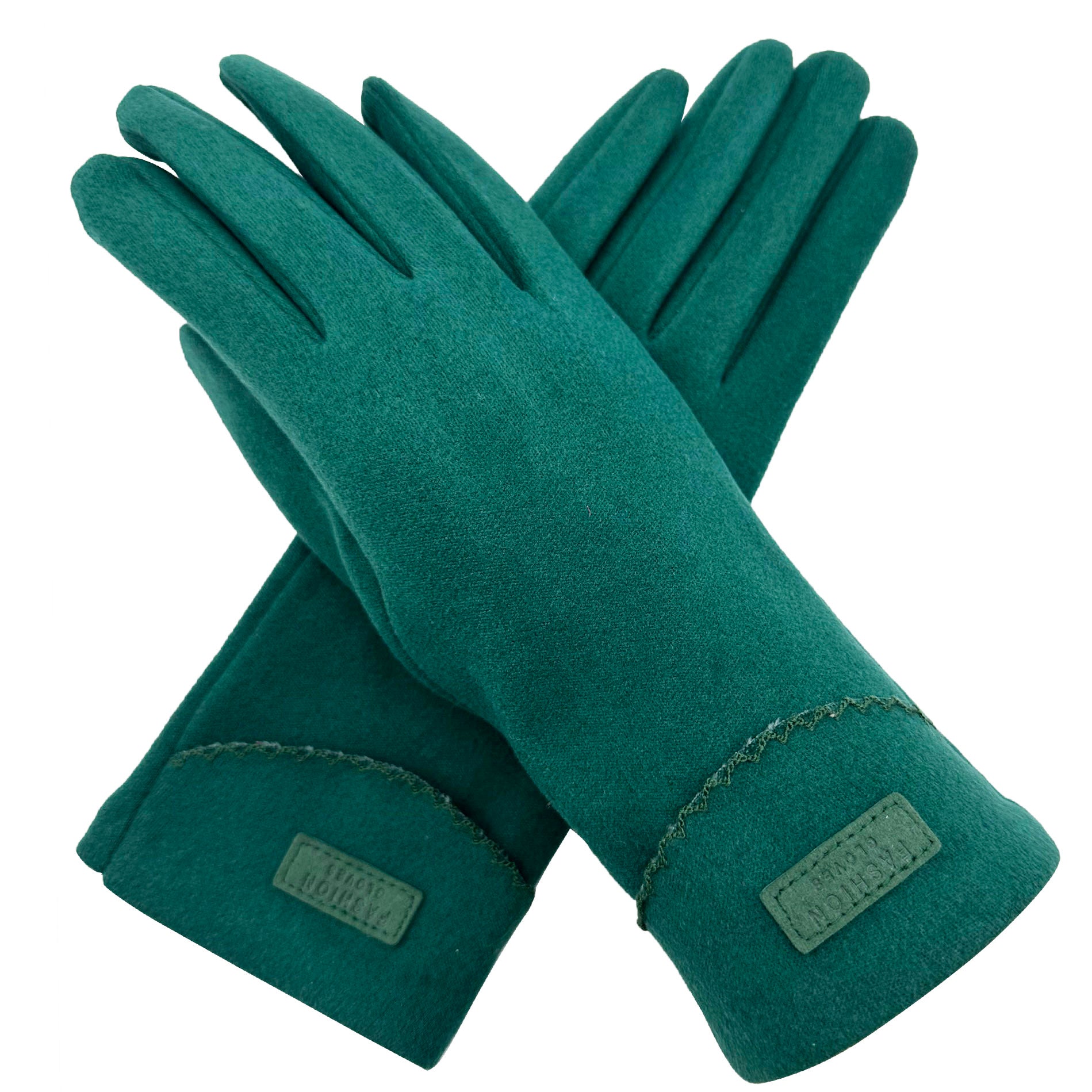 GV2378-888 Plain Coloured Fashion Gloves with a Single Stripe & Fleece Lining