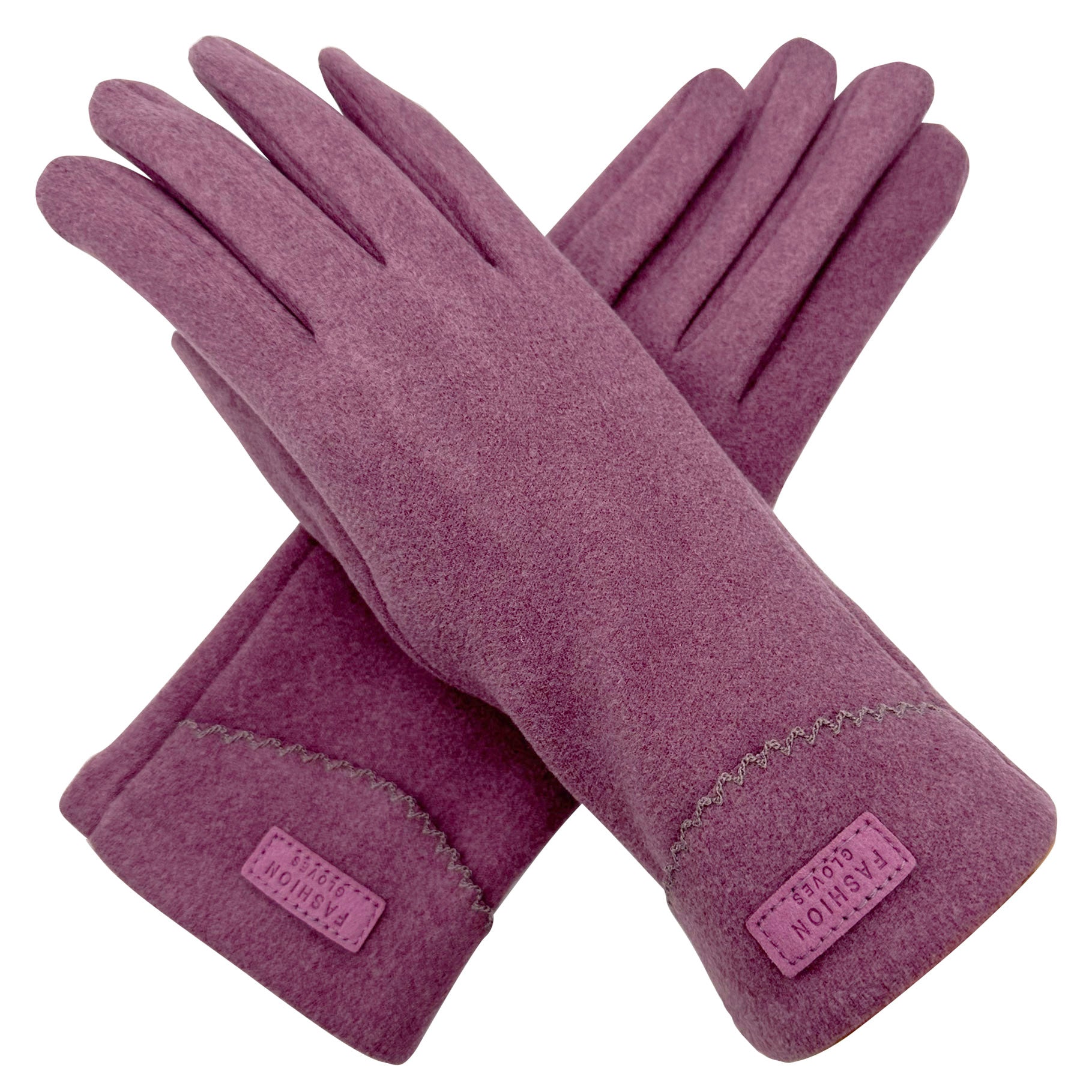 GV2378-888 Plain Coloured Fashion Gloves with a Single Stripe & Fleece Lining