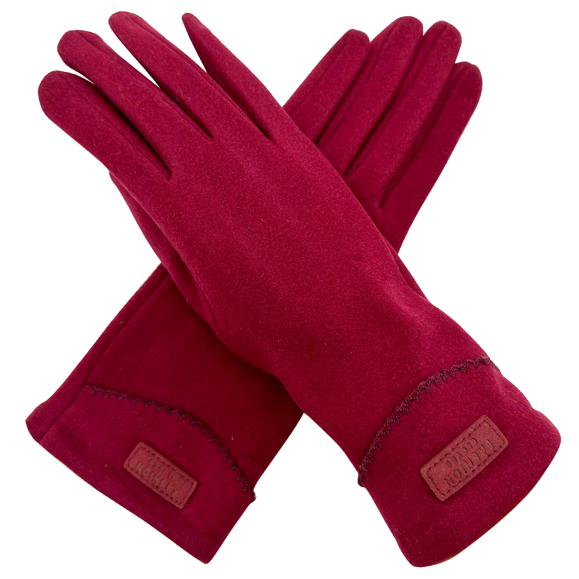 GV2378-888 Plain Coloured Fashion Gloves with a Single Stripe & Fleece Lining