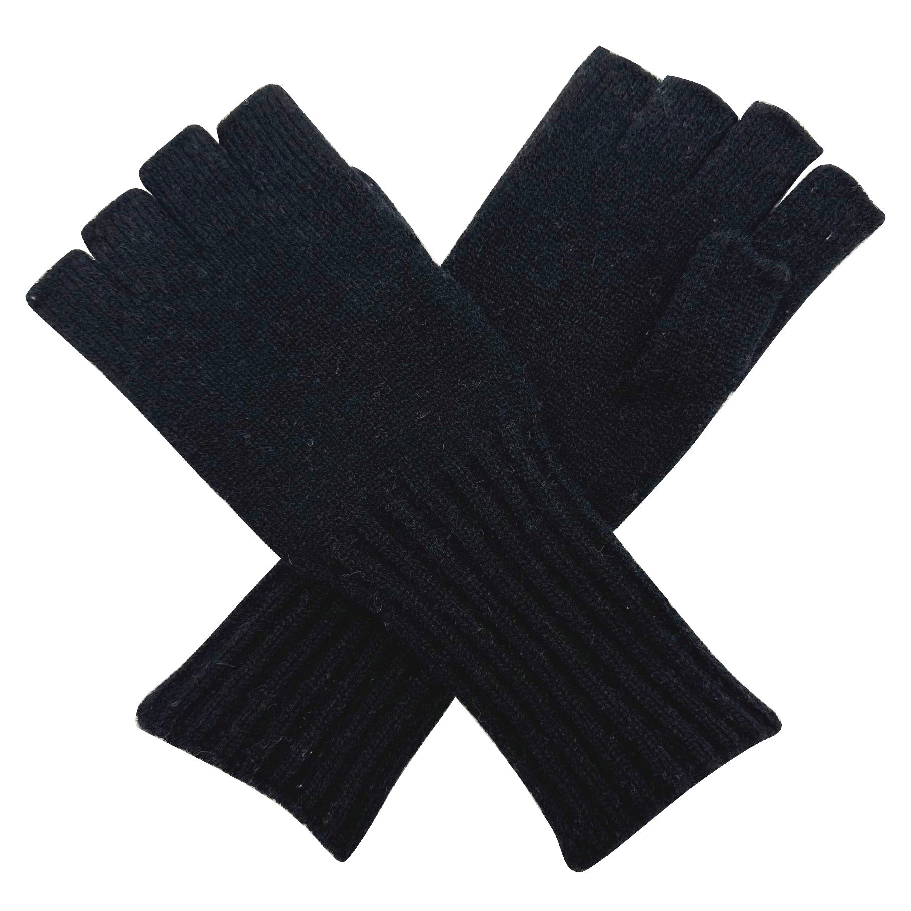 GV2378-893 Solid Coloured Knit Fingerless Gloves with Stretch