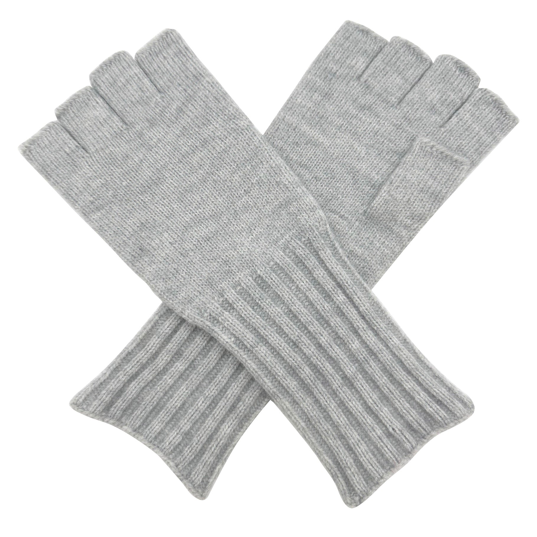 GV2378-893 Solid Coloured Knit Fingerless Gloves with Stretch