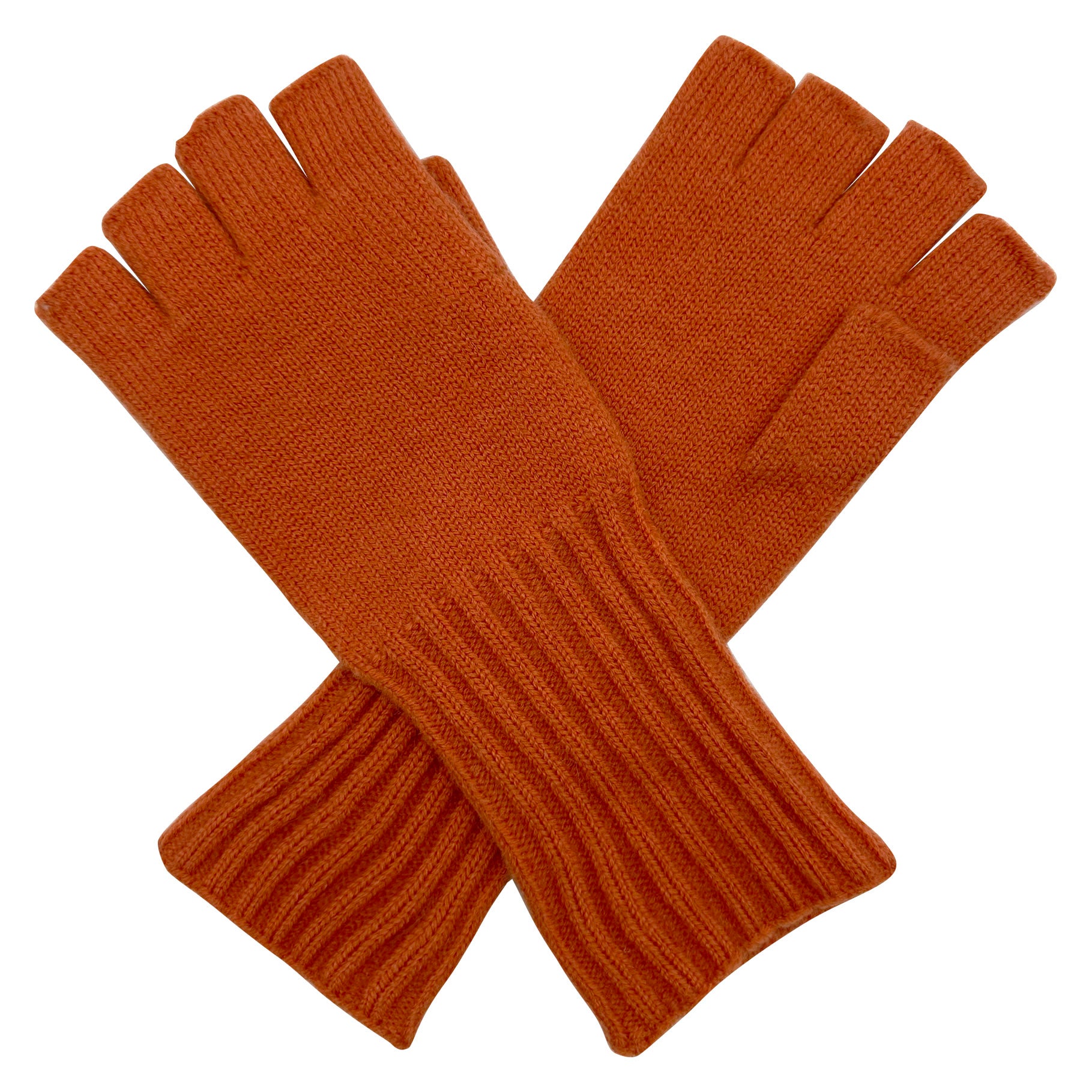 GV2378-893 Solid Coloured Knit Fingerless Gloves with Stretch