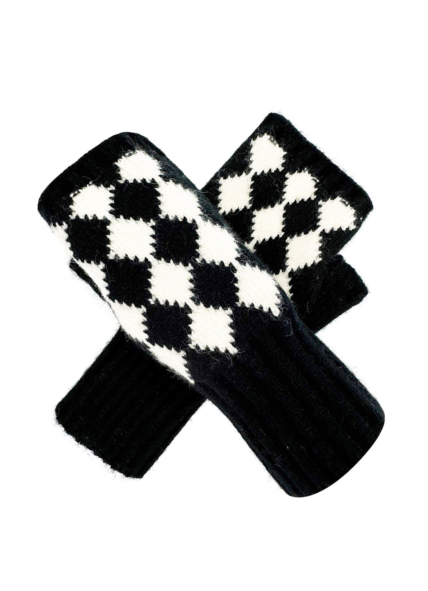 GV2470-136 Soft Fingerless Gloves with Squares Printing