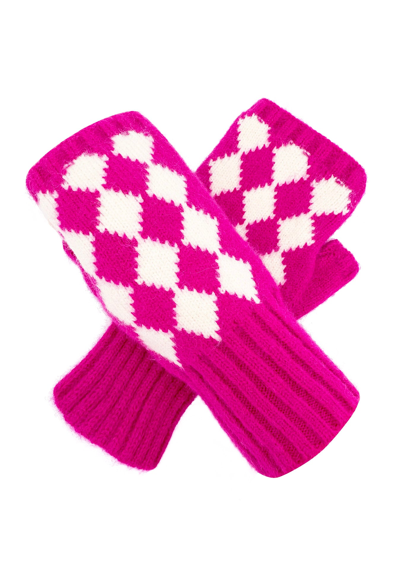 GV2470-136 Soft Fingerless Gloves with Squares Printing