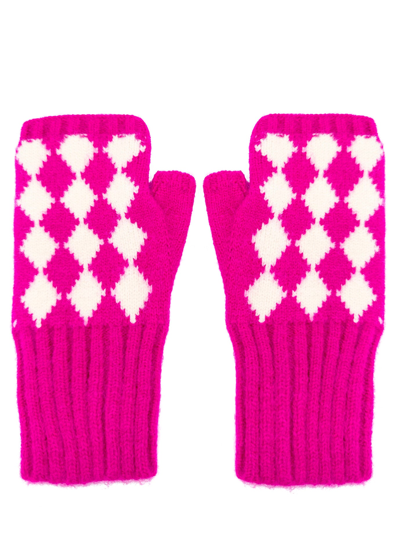 GV2470-136 Soft Fingerless Gloves with Squares Printing