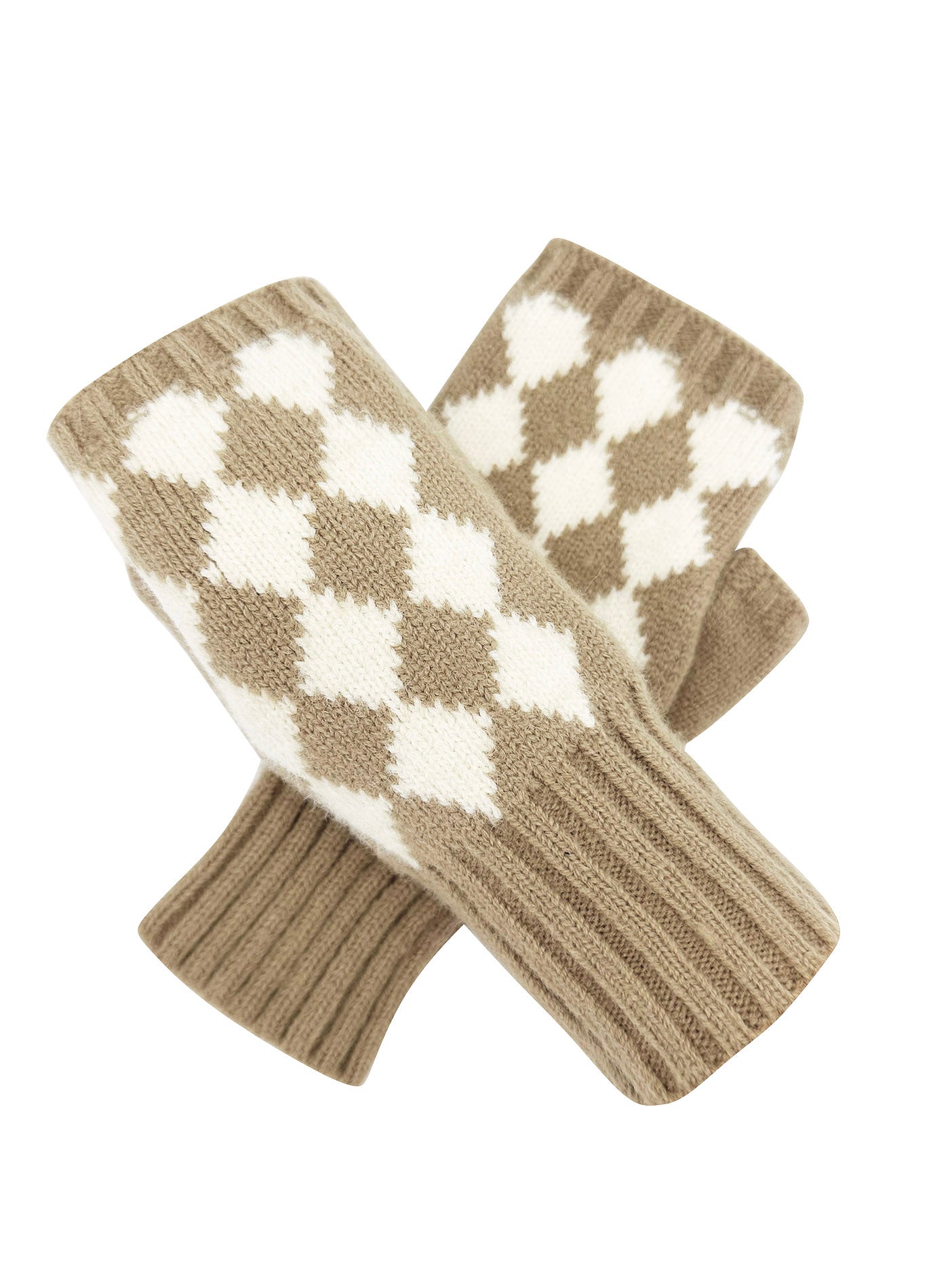 GV2470-136 Soft Fingerless Gloves with Squares Printing