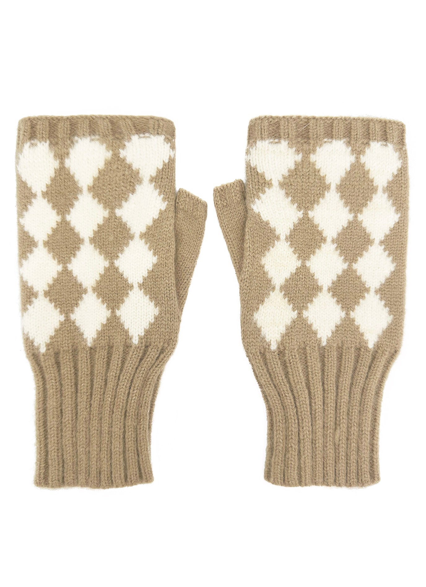 GV2470-136 Soft Fingerless Gloves with Squares Printing