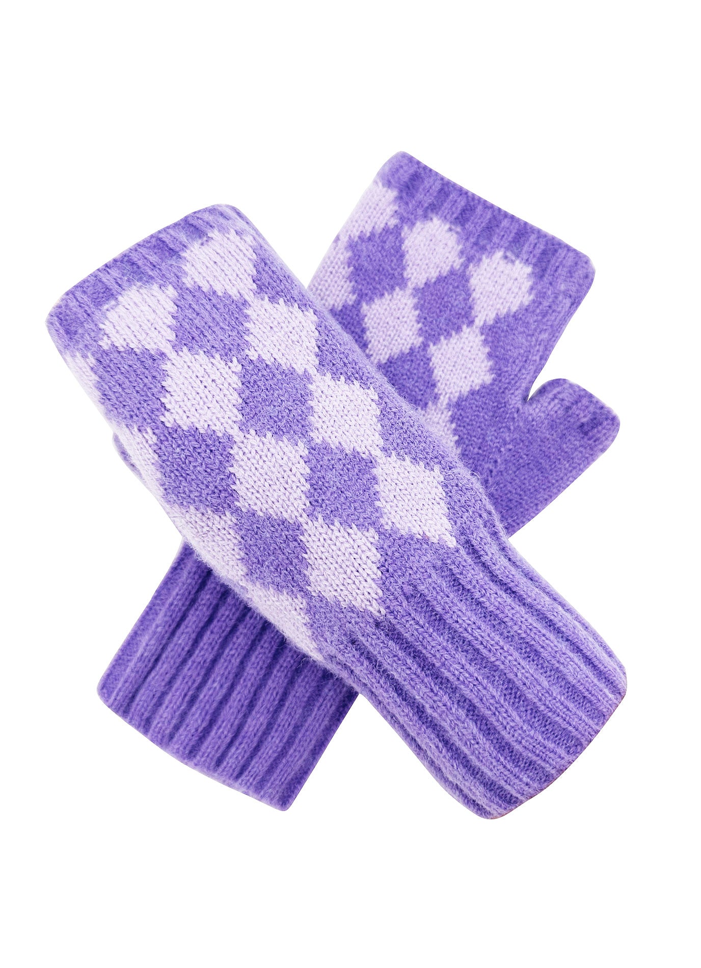 GV2470-136 Soft Fingerless Gloves with Squares Printing