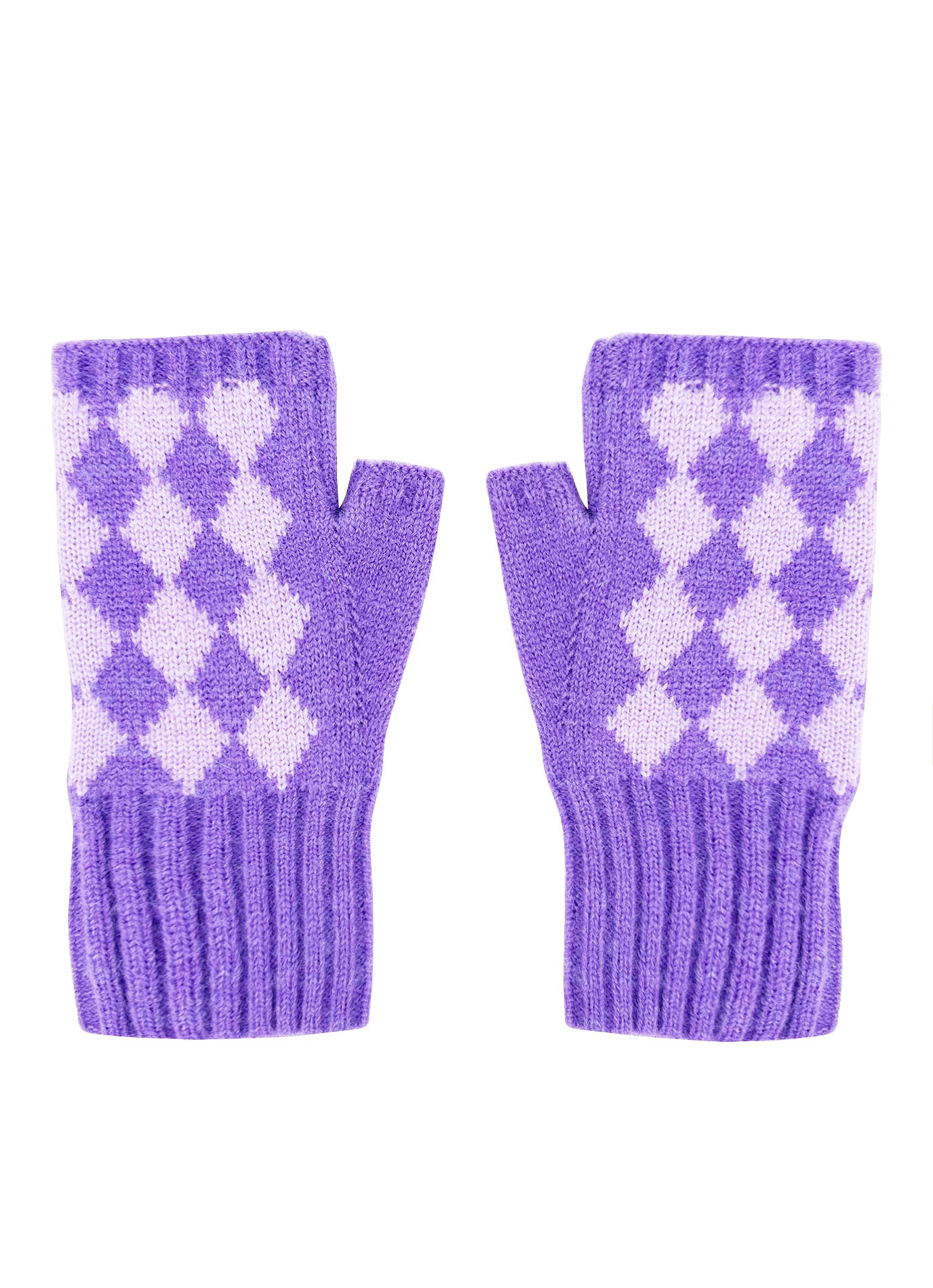 GV2470-136 Soft Fingerless Gloves with Squares Printing