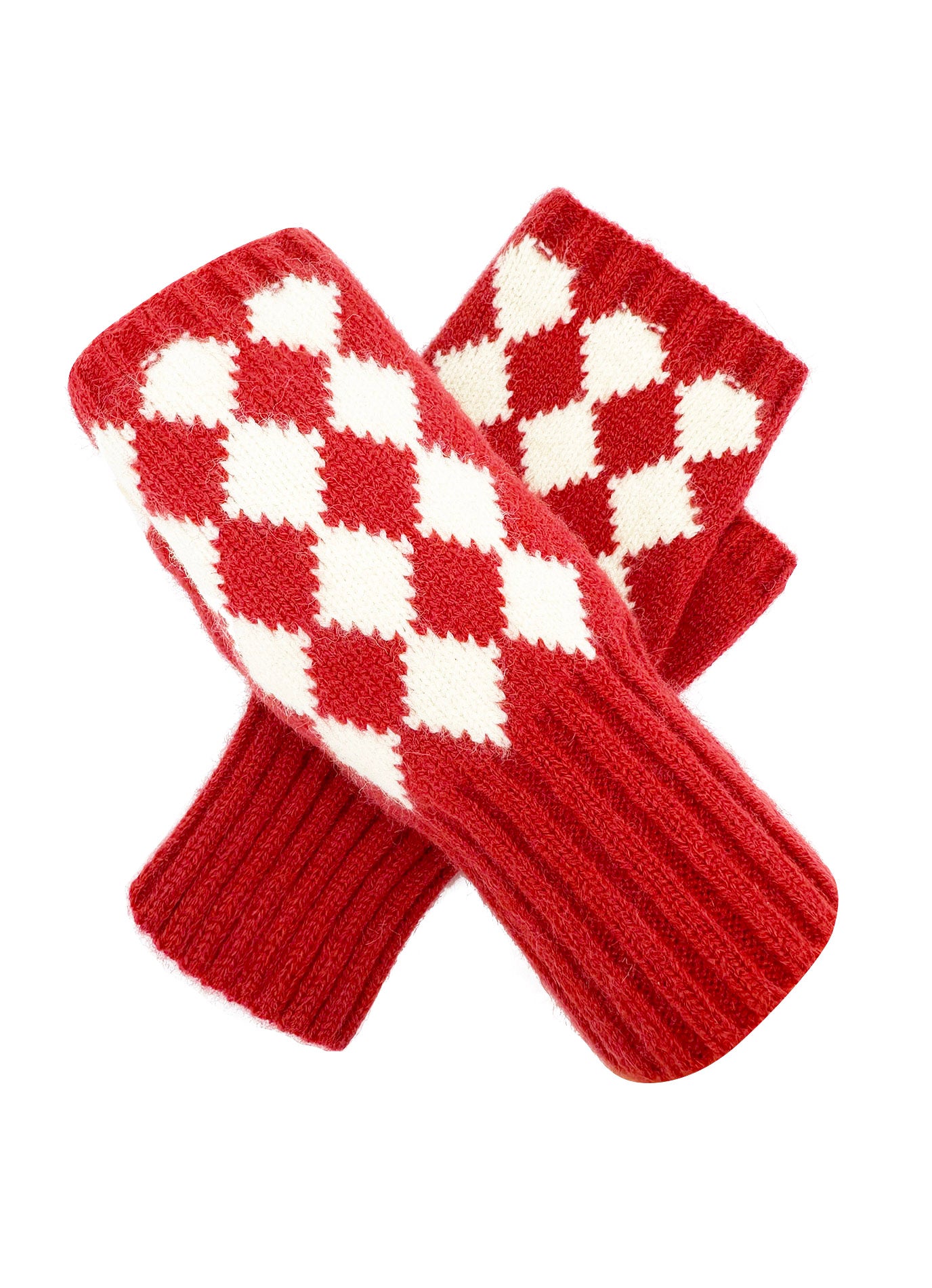 GV2470-136 Soft Fingerless Gloves with Squares Printing