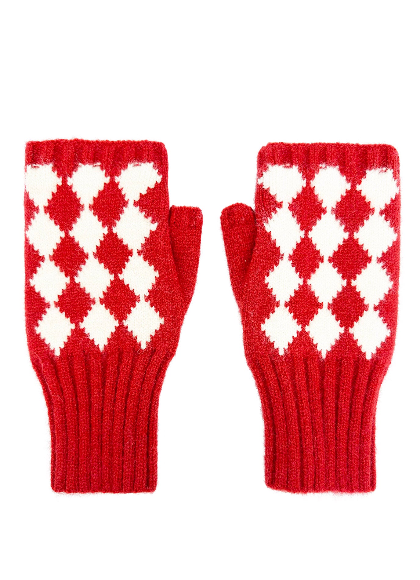 GV2470-136 Soft Fingerless Gloves with Squares Printing