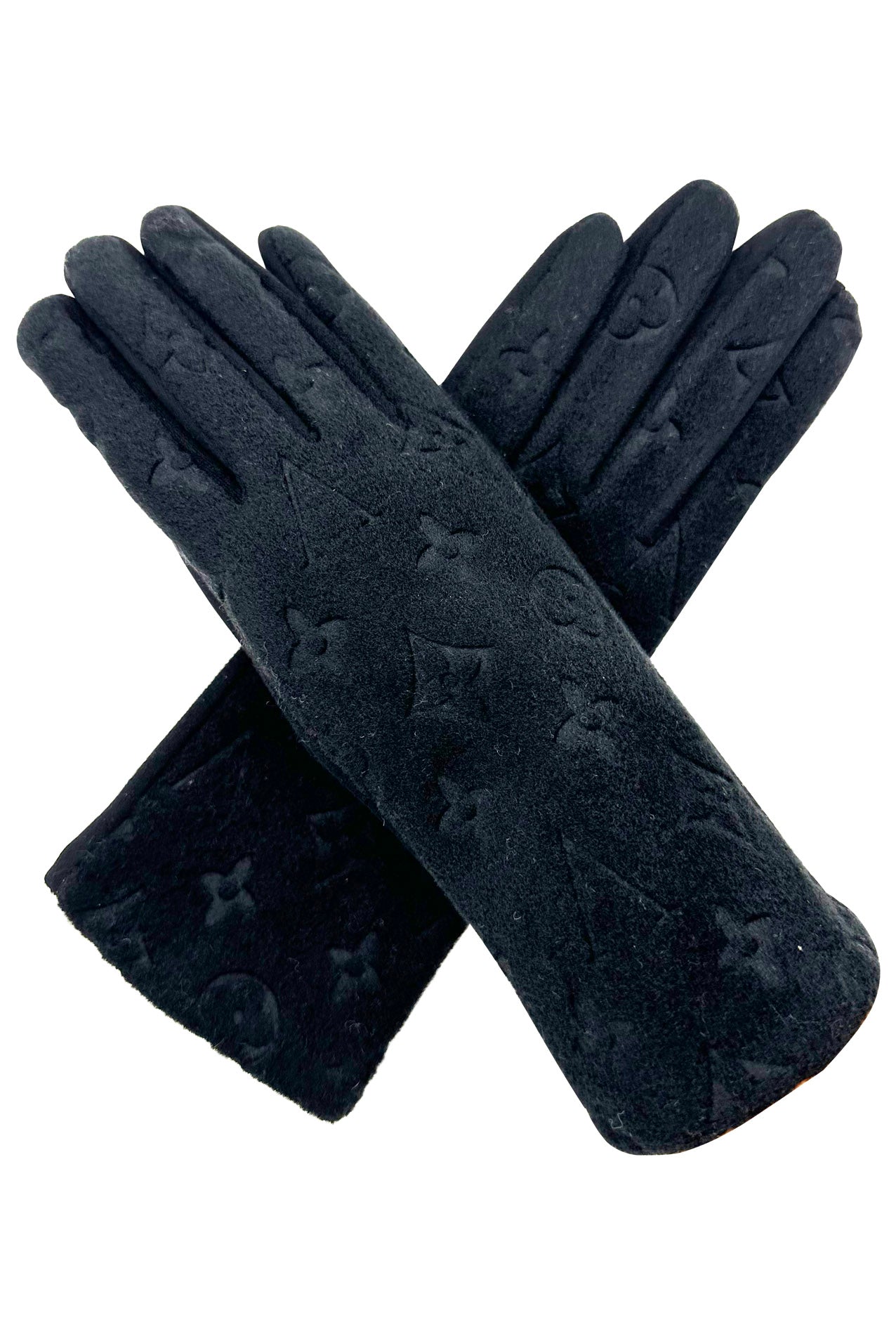 GV2485-079 Four Point Star Flower Monogram Printing Touch Screen Gloves