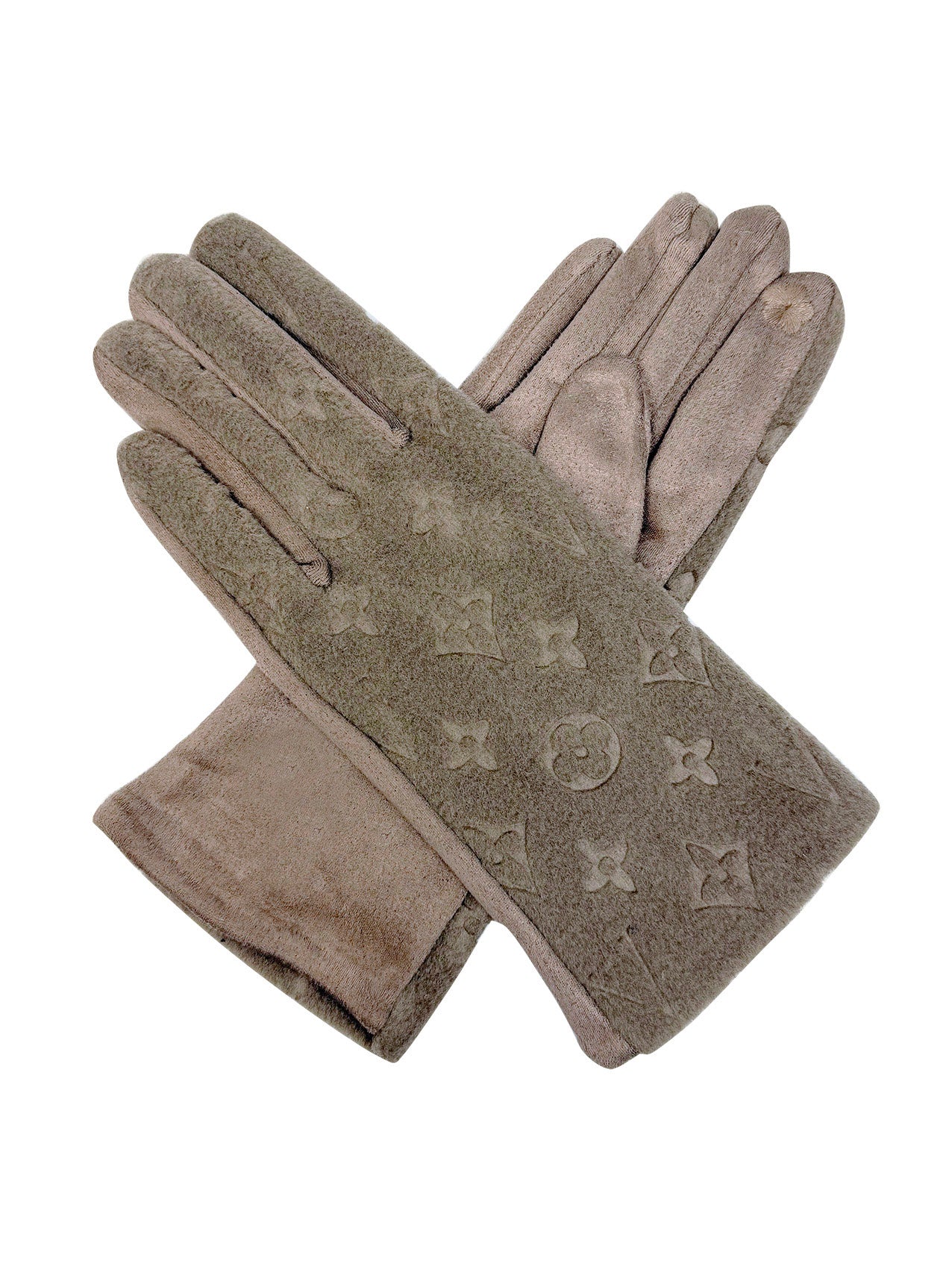 GV2485-079 Four Point Star Flower Monogram Printing Touch Screen Gloves