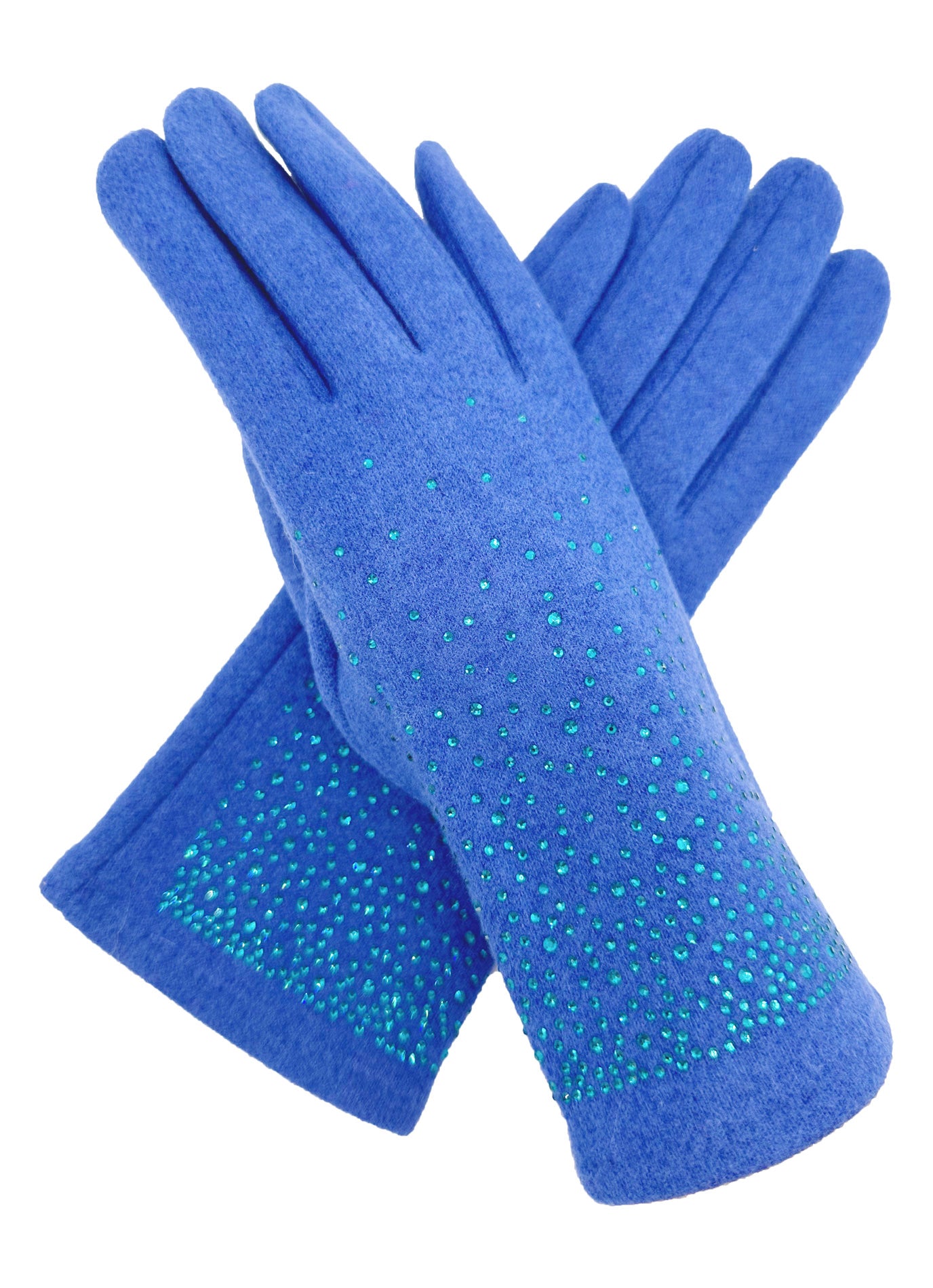 GV2488-072 Plain Solid Colour Touch Screen Gloves with Sparkly Crystals