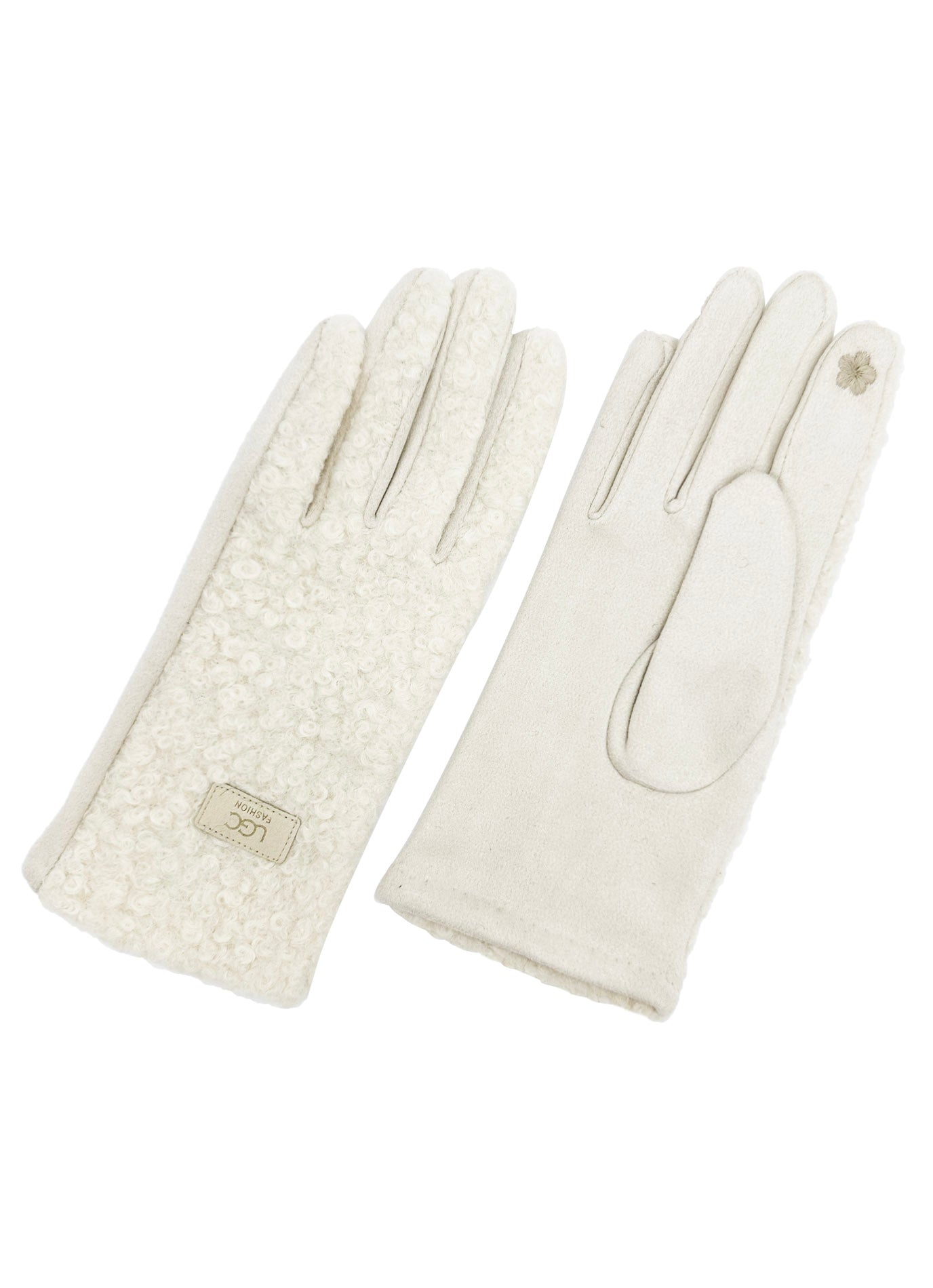 GV2488-077 Plain Grassy Patterned Touch Screen Gloves