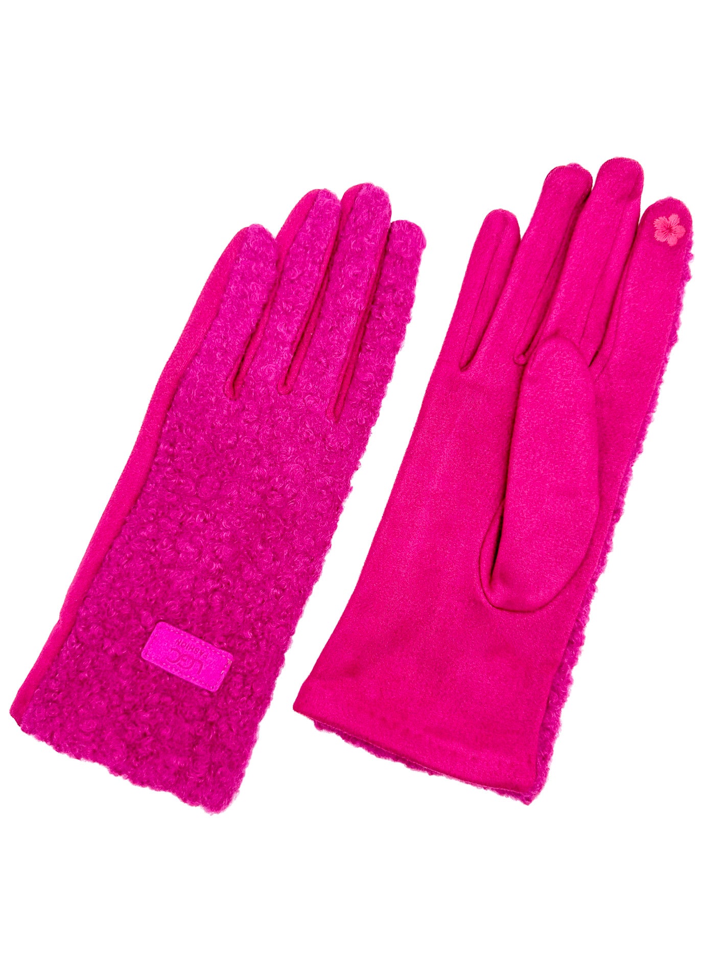 GV2488-077 Plain Grassy Patterned Touch Screen Gloves