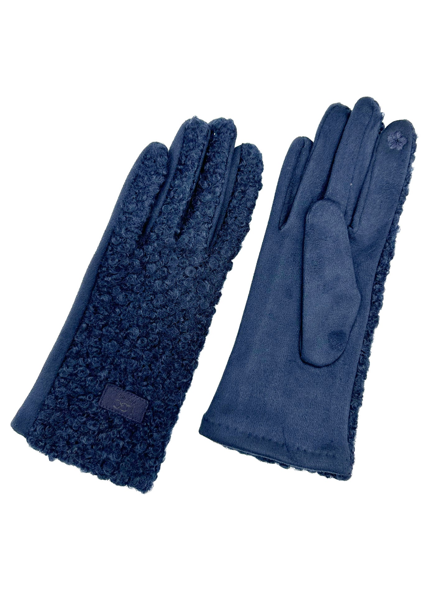 GV2488-077 Plain Grassy Patterned Touch Screen Gloves