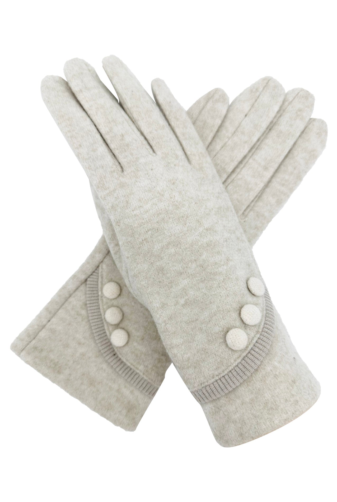 GV2498-076 Plain Button Detailing Touch Screen Gloves