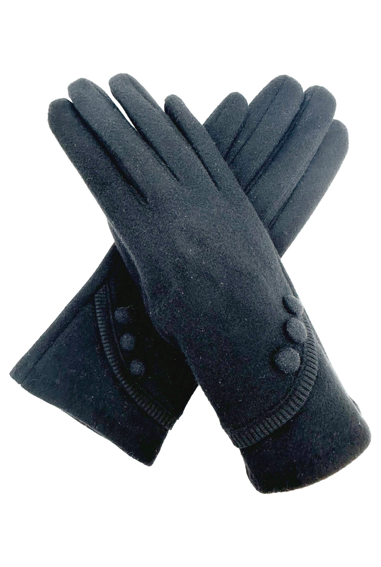 GV2498-076 Plain Button Detailing Touch Screen Gloves