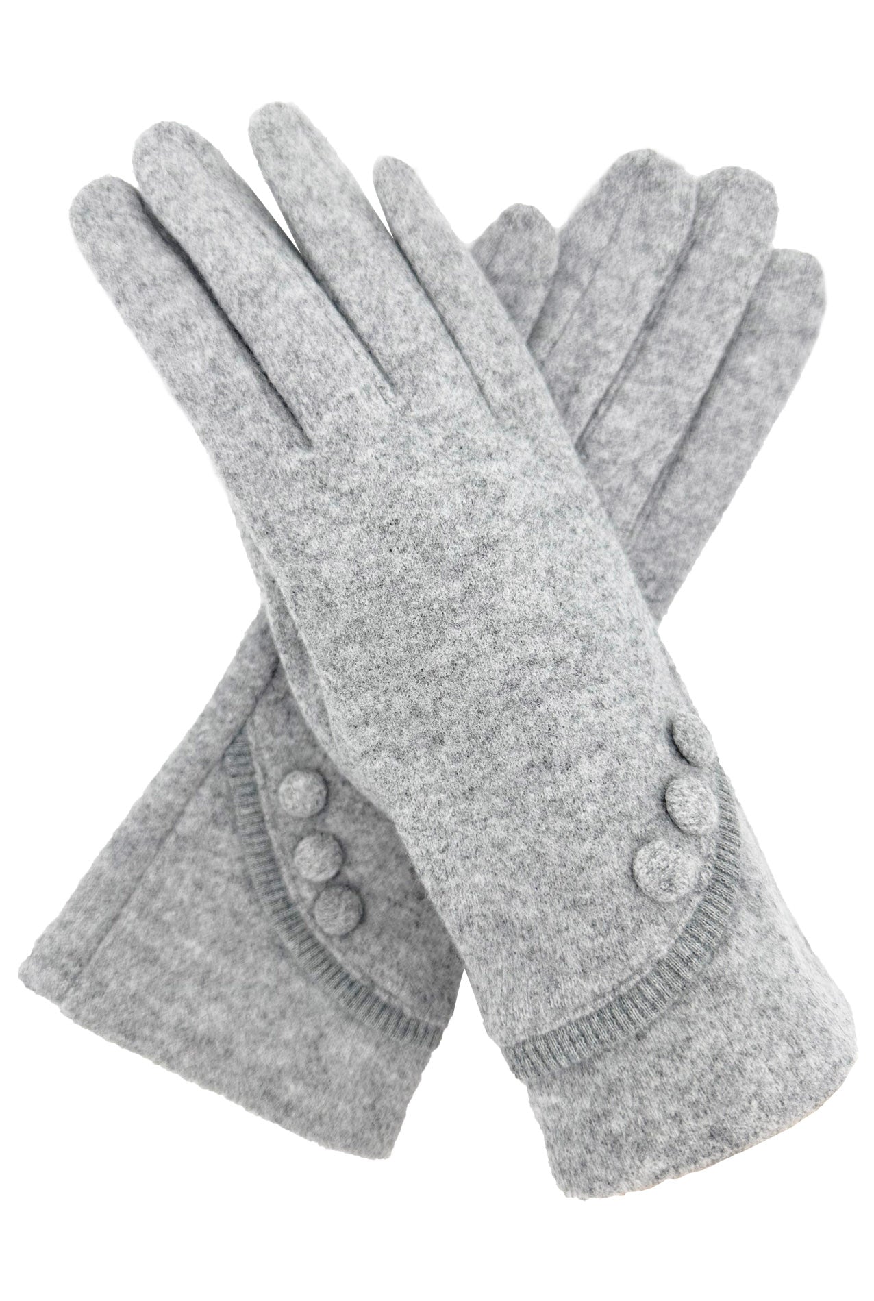 GV2498-076 Plain Button Detailing Touch Screen Gloves