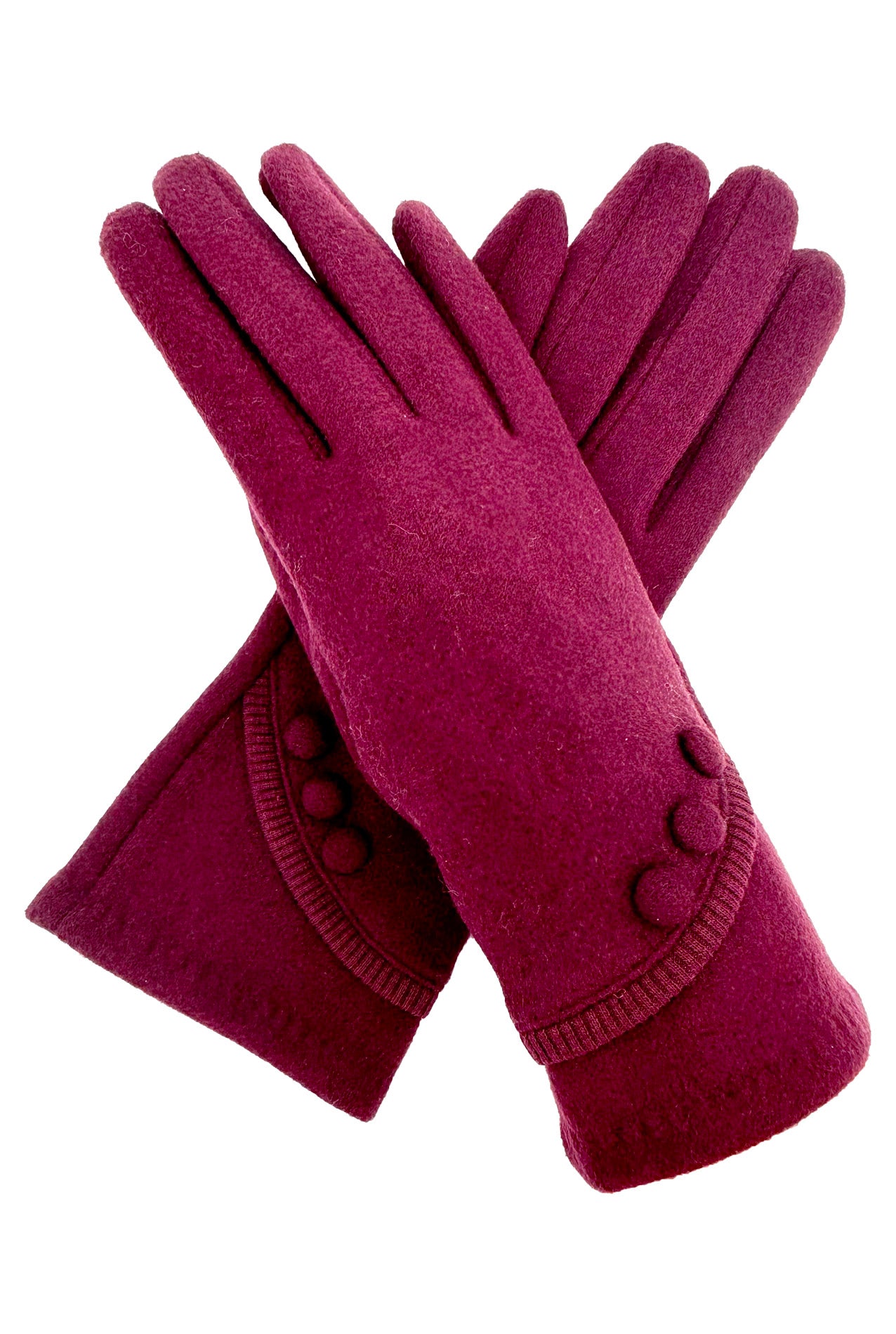 GV2498-076 Plain Button Detailing Touch Screen Gloves