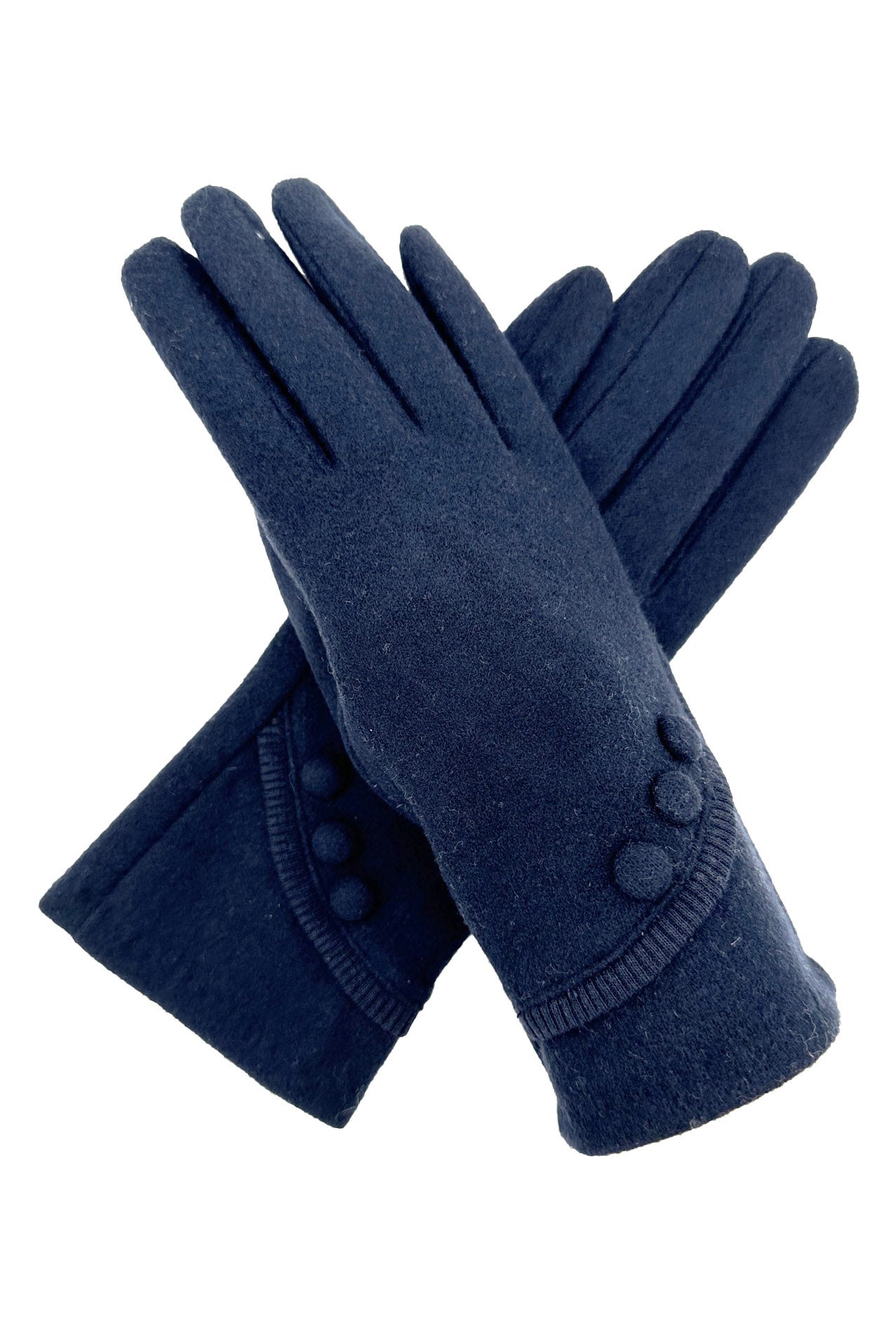 GV2498-076 Plain Button Detailing Touch Screen Gloves