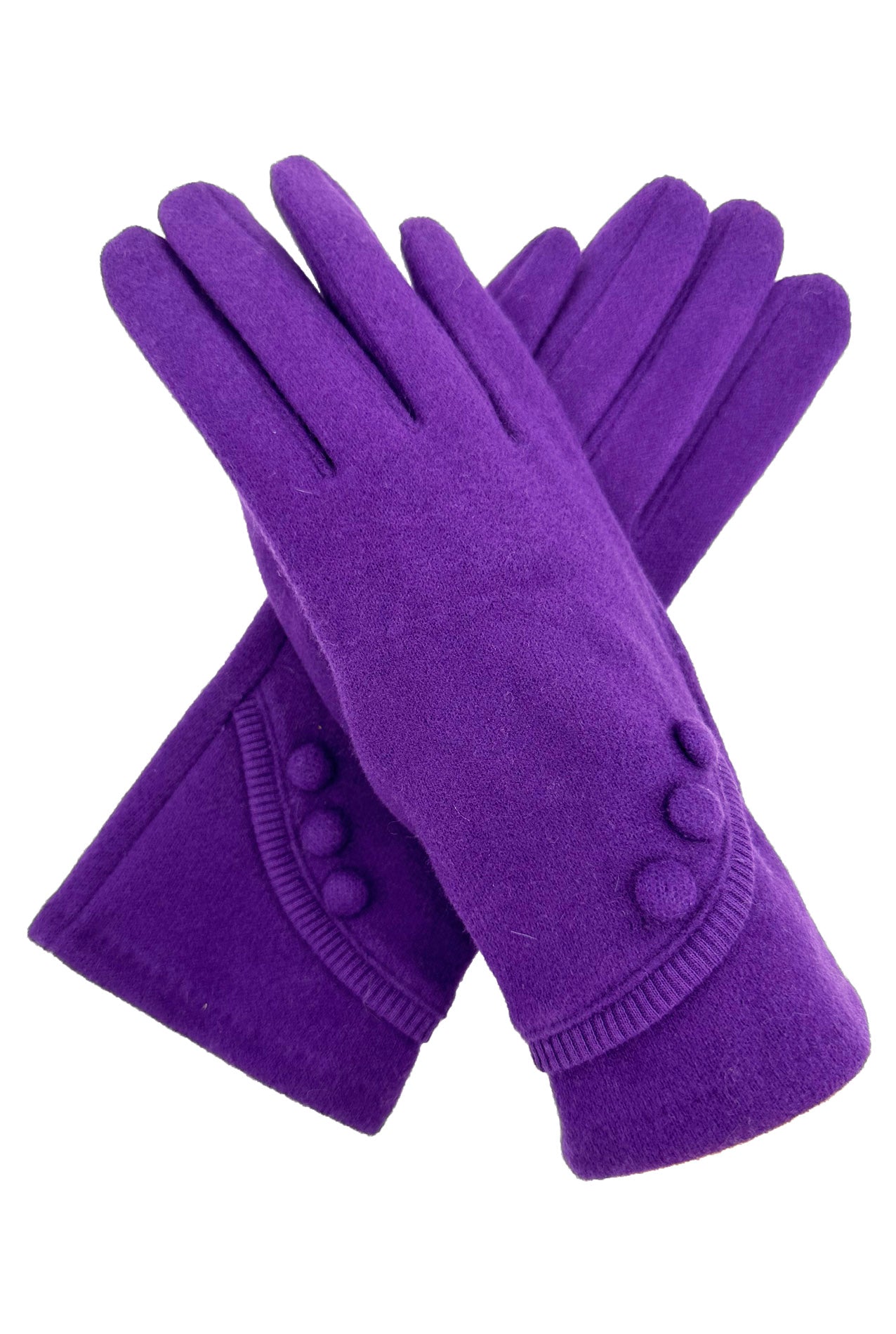 GV2498-076 Plain Button Detailing Touch Screen Gloves