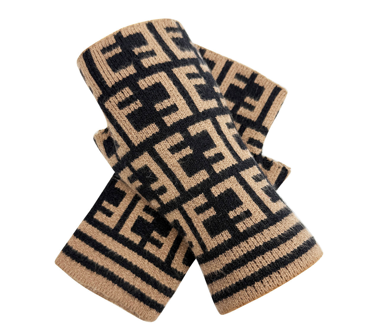 GV25070-301 Monogram Detailed Fingerless Gloves
