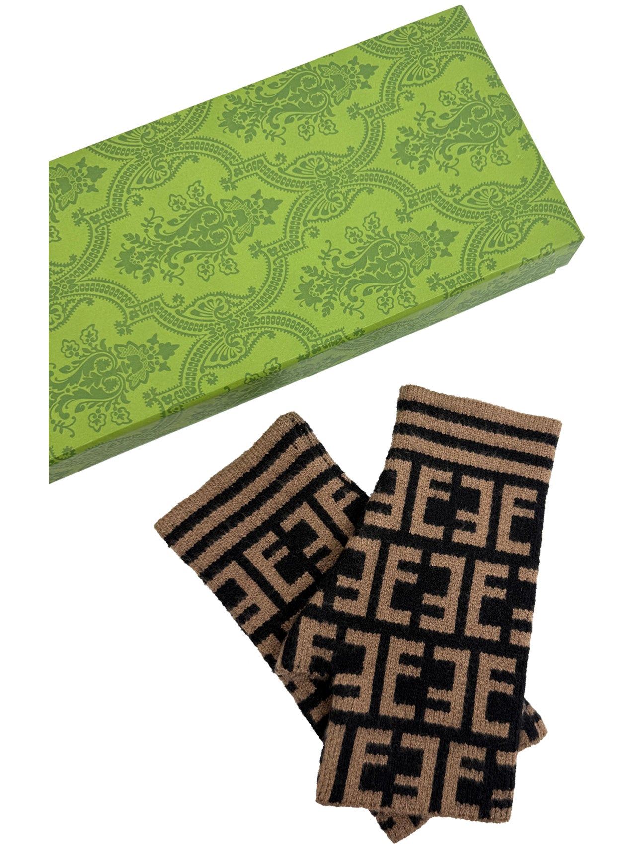 GV25070-301 Monogram Detailed Fingerless Gloves